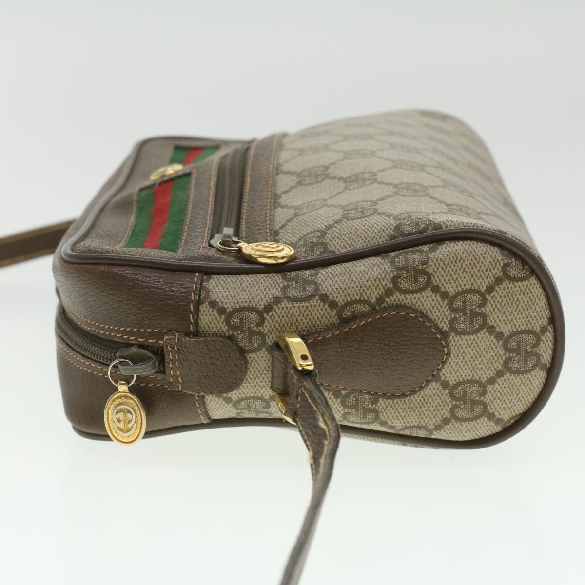 GUCCI GG Canvas Web Sherry Line Shoulder Bag Beige Red 119.02.087 ki2741