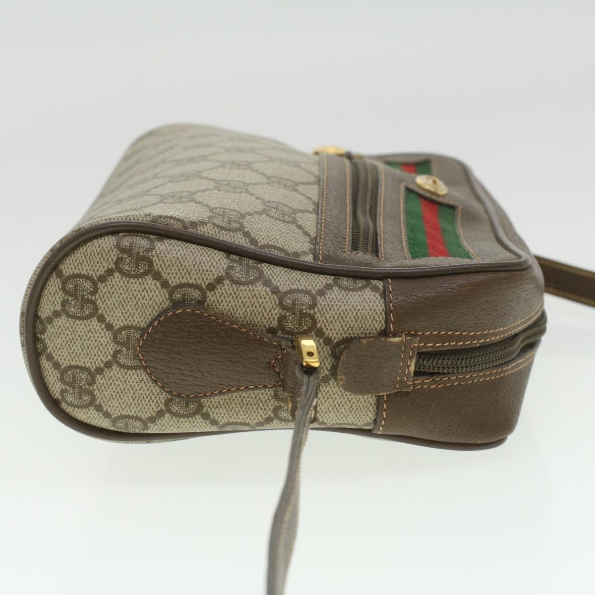 GUCCI GG Canvas Web Sherry Line Shoulder Bag Beige Red 119.02.087 ki2741