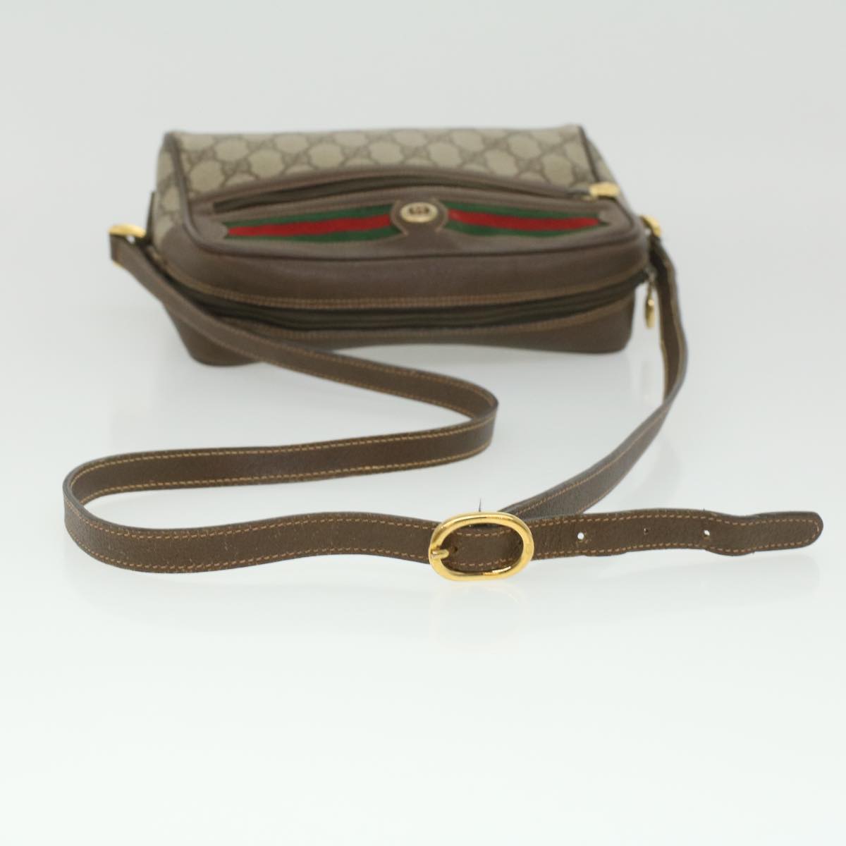 GUCCI GG Canvas Web Sherry Line Shoulder Bag Beige Red 119.02.087 ki2741