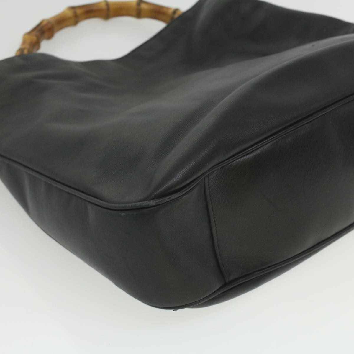 GUCCI Bamboo Shoulder Bag Leather 2way Black 001.1577.200047 ki2750