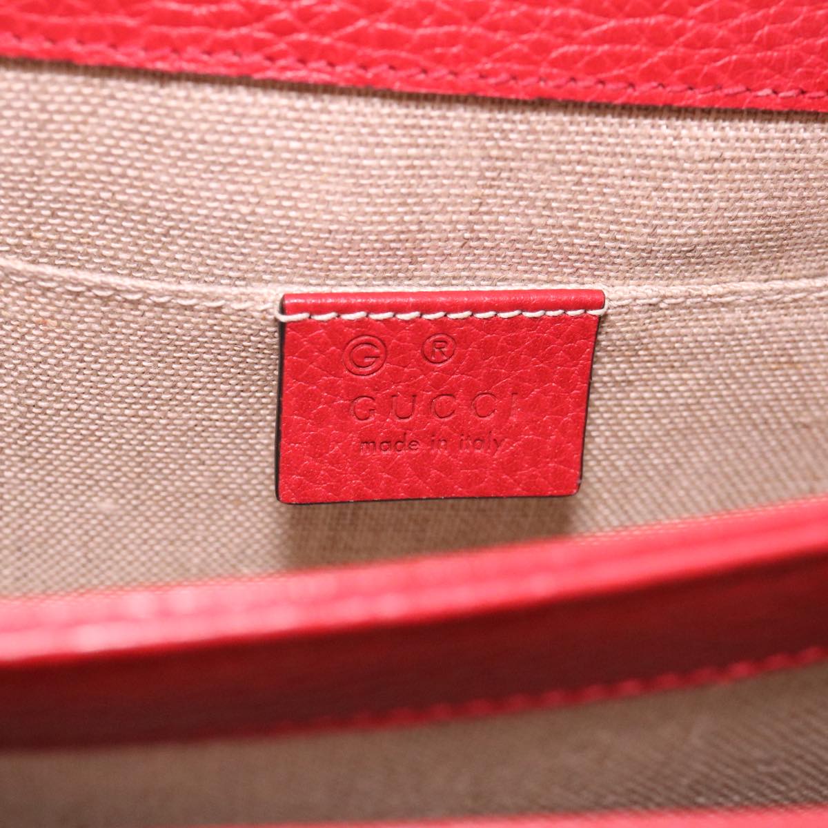 GUCCI Chain Interlocking Shoulder Bag Leather Red 510304 ki2778