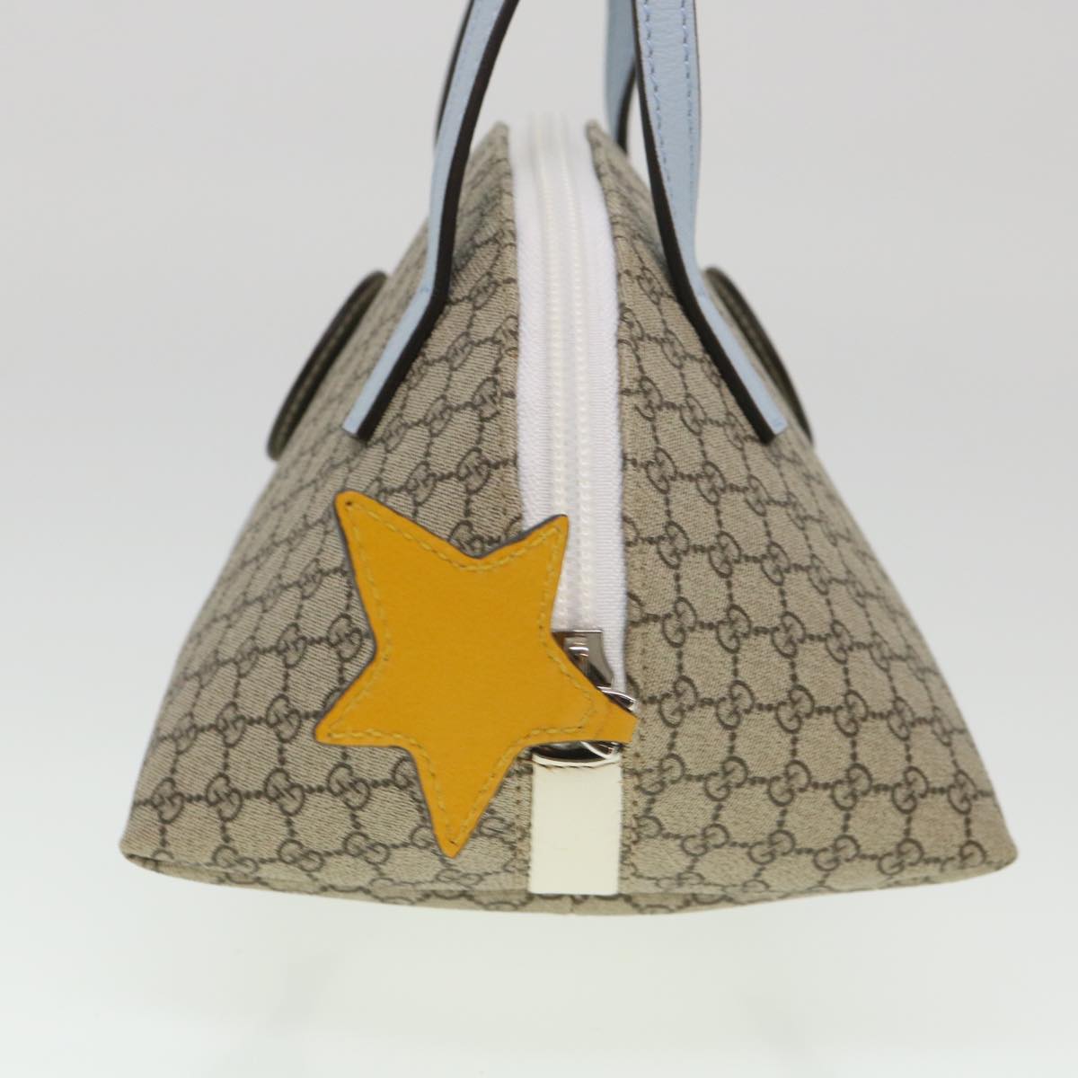 GUCCI GG Canvas Bear Hand Bag PVC Leather Beige ki2797