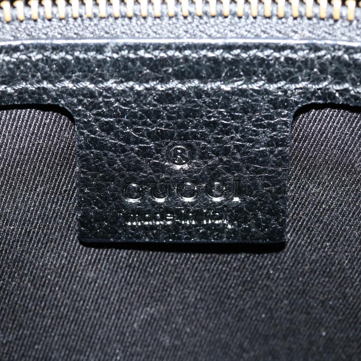 GUCCI GG Canvas Studs Hand Bag Black 120895 ki2824