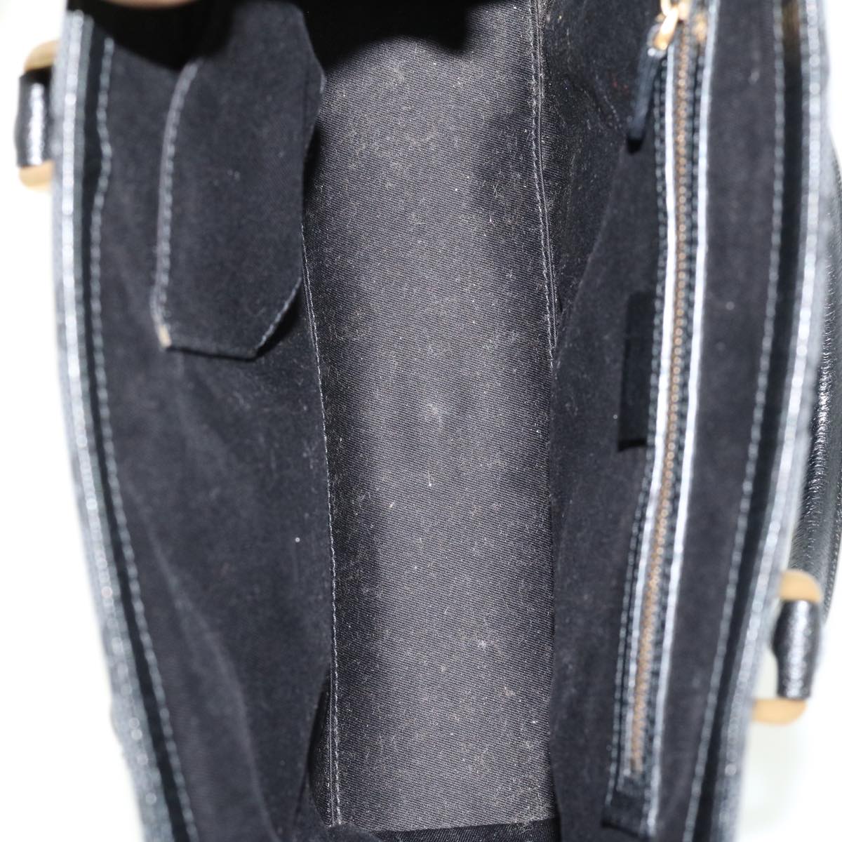 GUCCI GG Canvas Studs Hand Bag Black 120895 ki2824