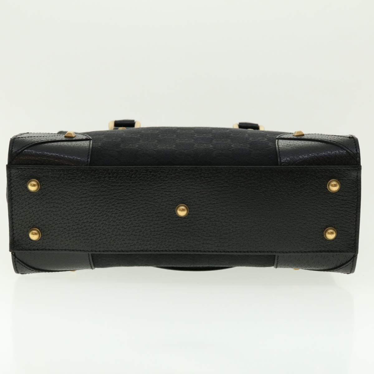 GUCCI GG Canvas Studs Hand Bag Black 120895 ki2824