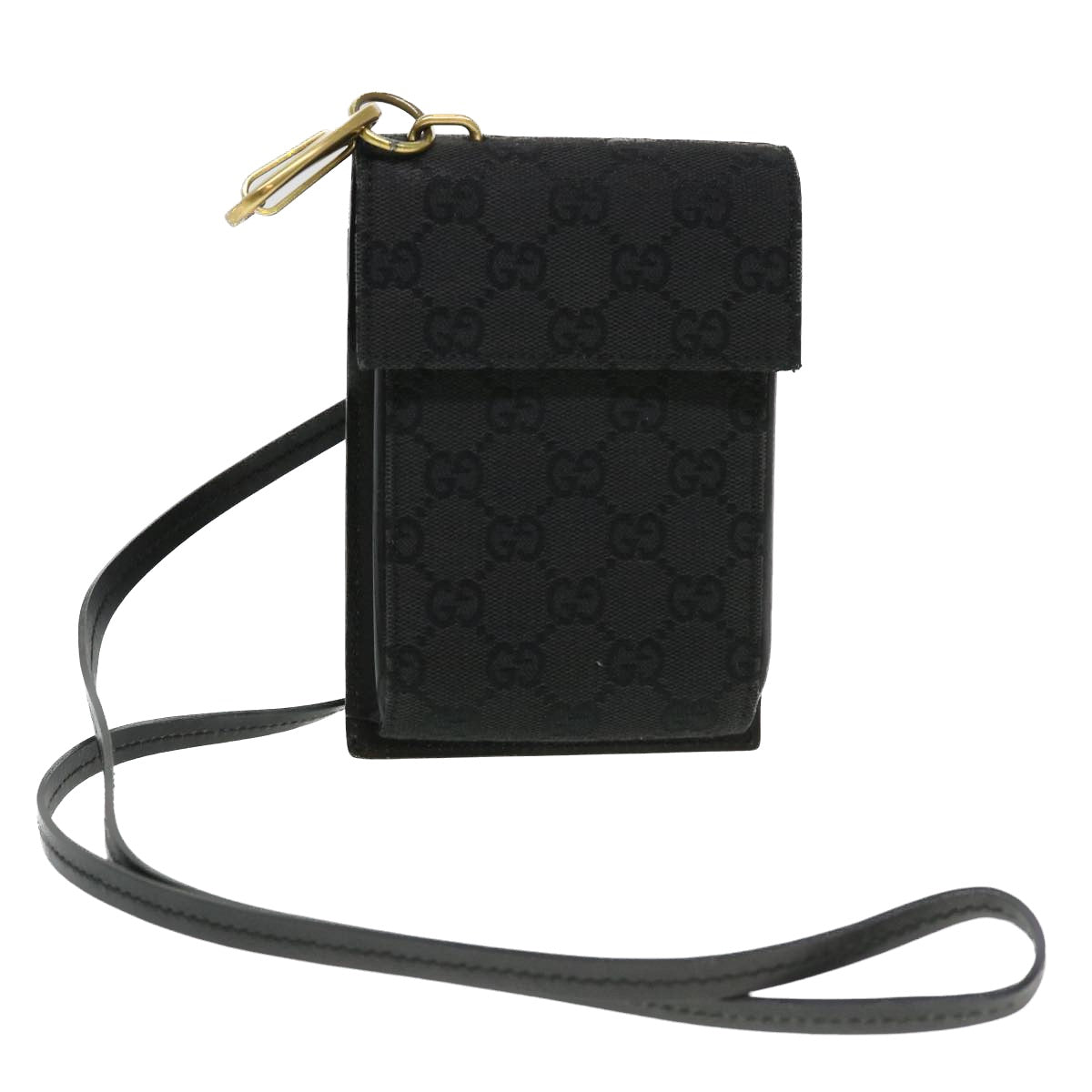 GUCCI GG Canvas Shoulder Bag Black 106692 ki2839