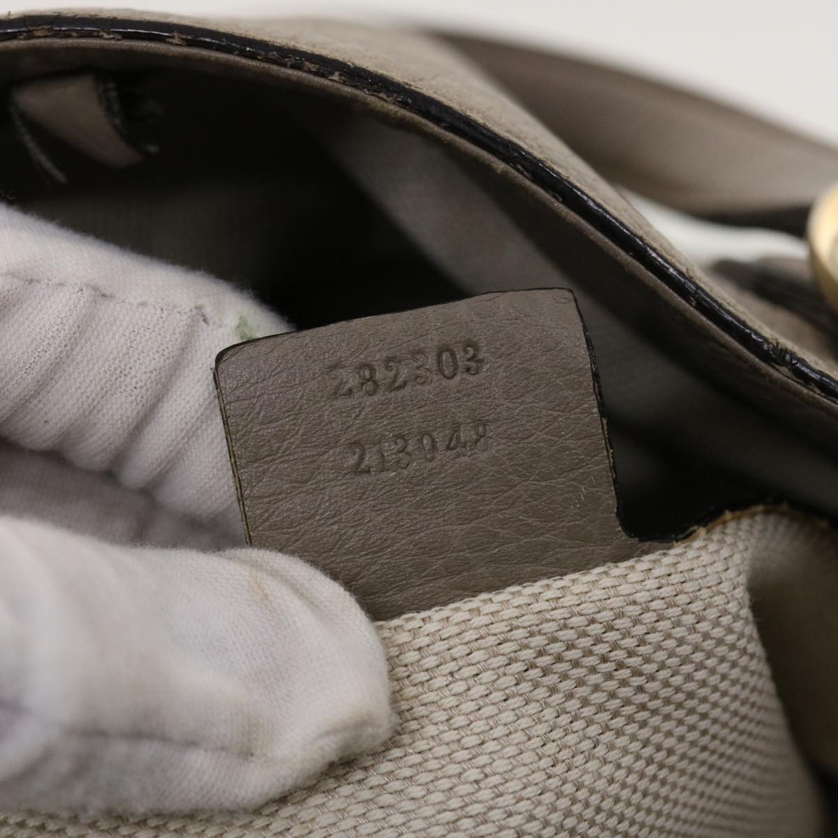 GUCCI Hand Bag Leather 2way Gray 282303 ki2849
