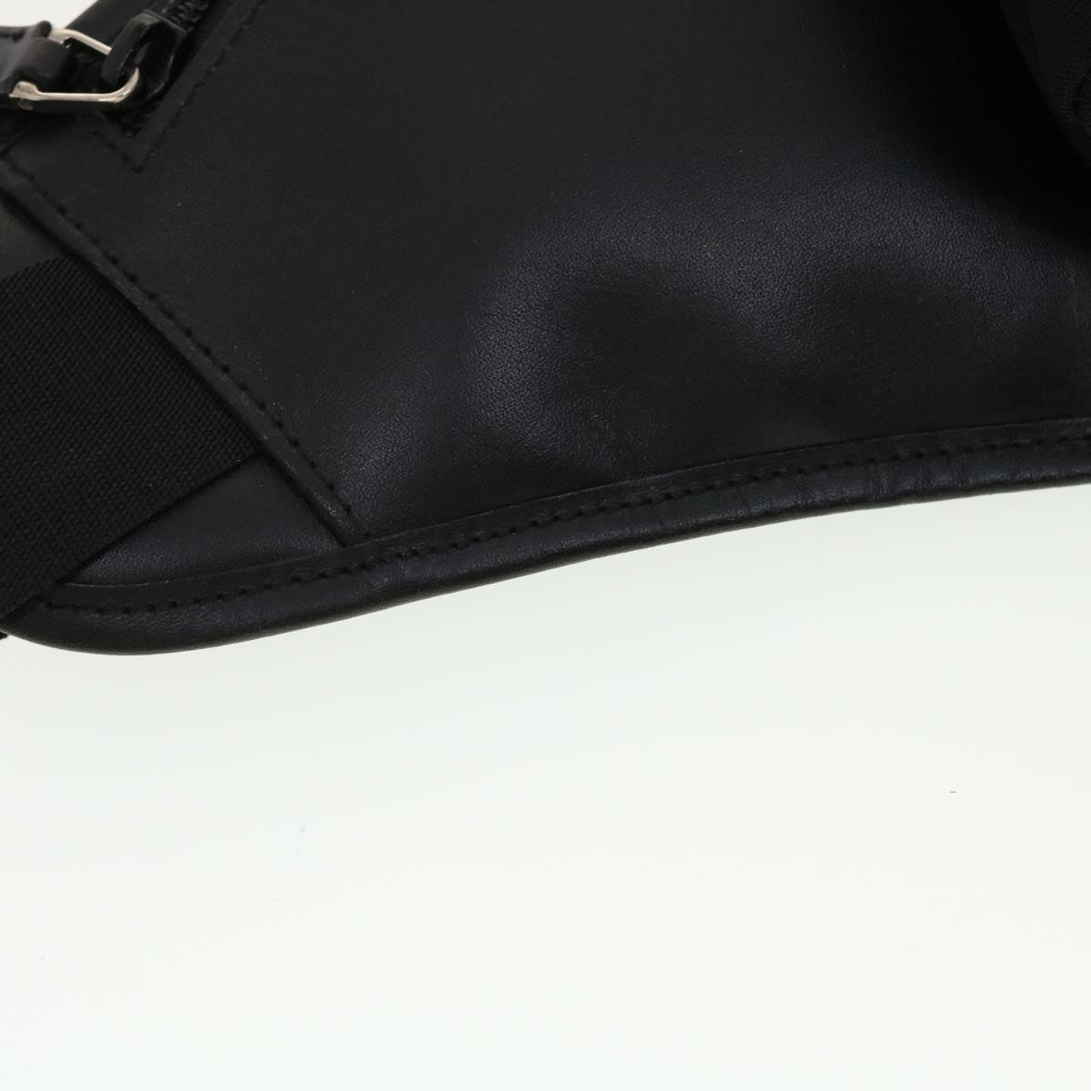 GUCCI Waist Bag Nylon Leather Black ki2883