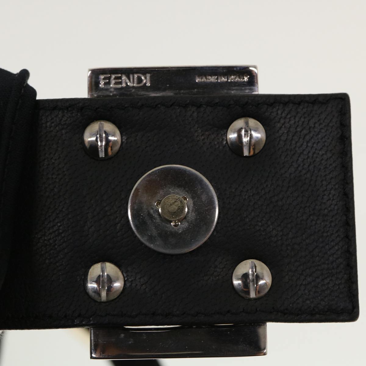 FENDI Mamma Baguette Shoulder Bag Nylon Black ki2894