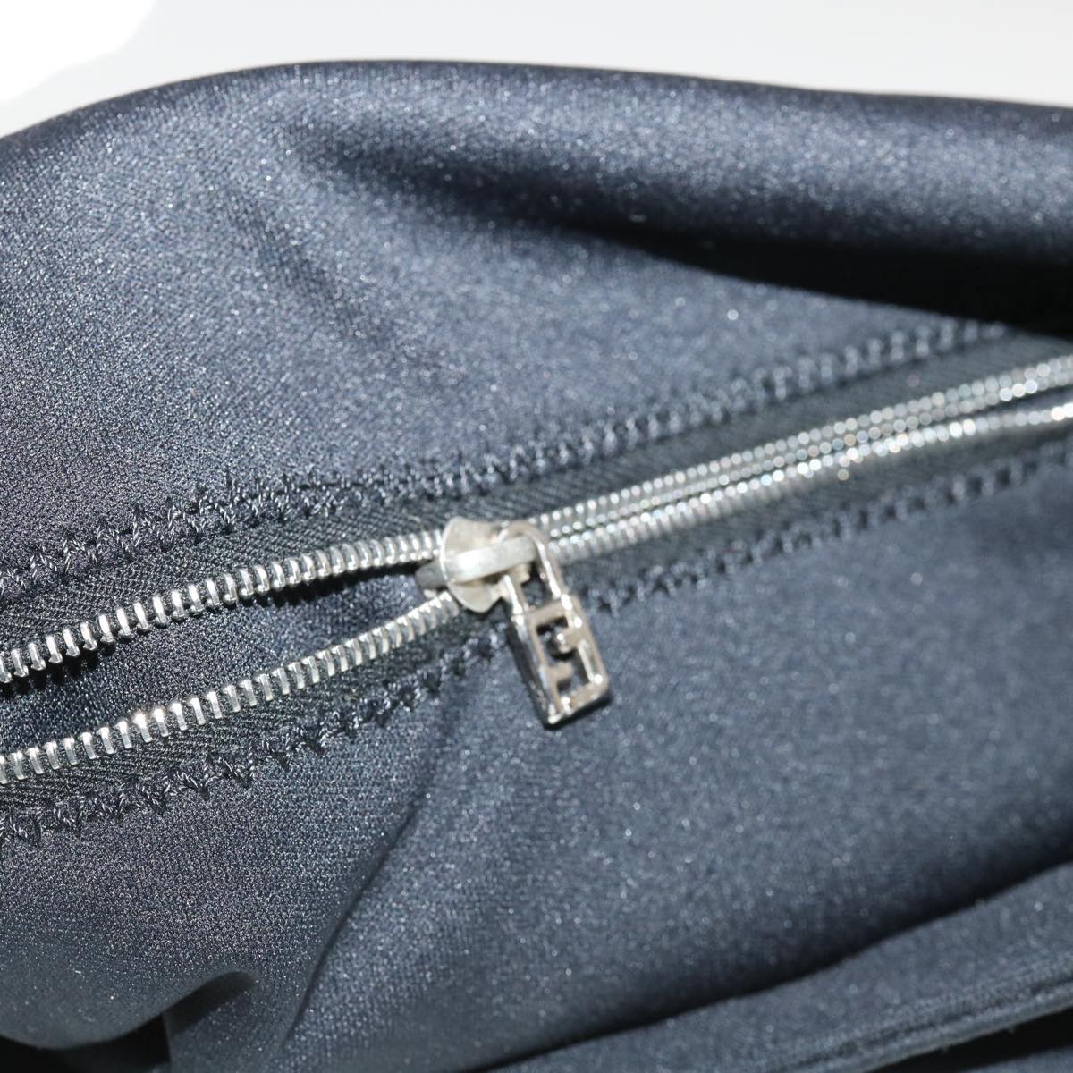 FENDI Mamma Baguette Shoulder Bag Nylon Black ki2894