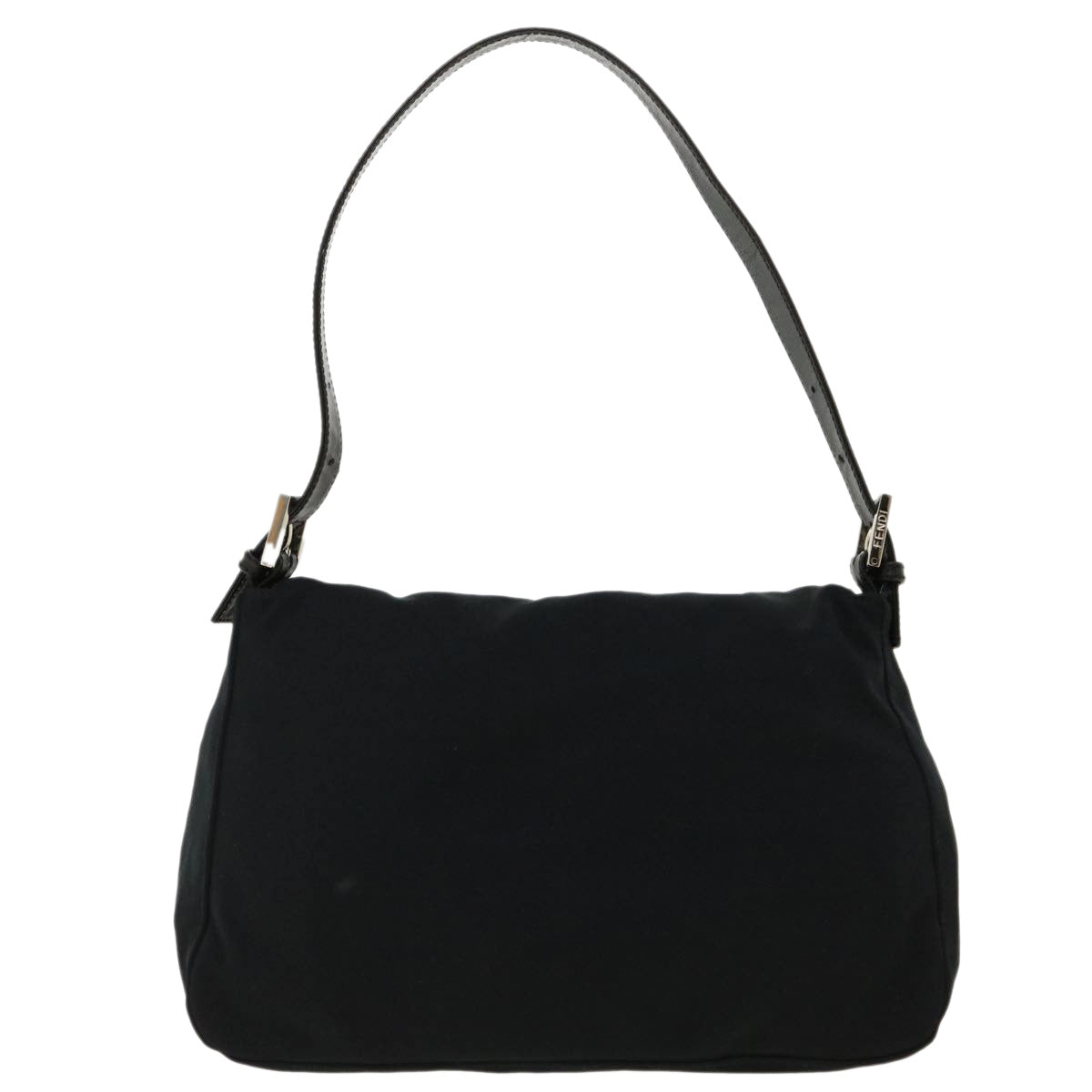 FENDI Mamma Baguette Shoulder Bag Nylon Black ki2894