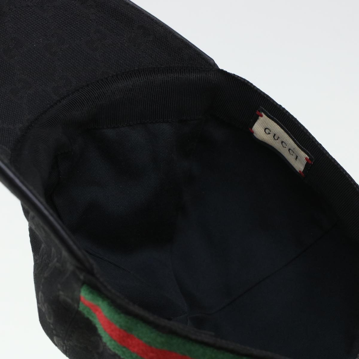GUCCI GG Canvas Web Sherry Line Cap L Black Red Green 200035 ki2898