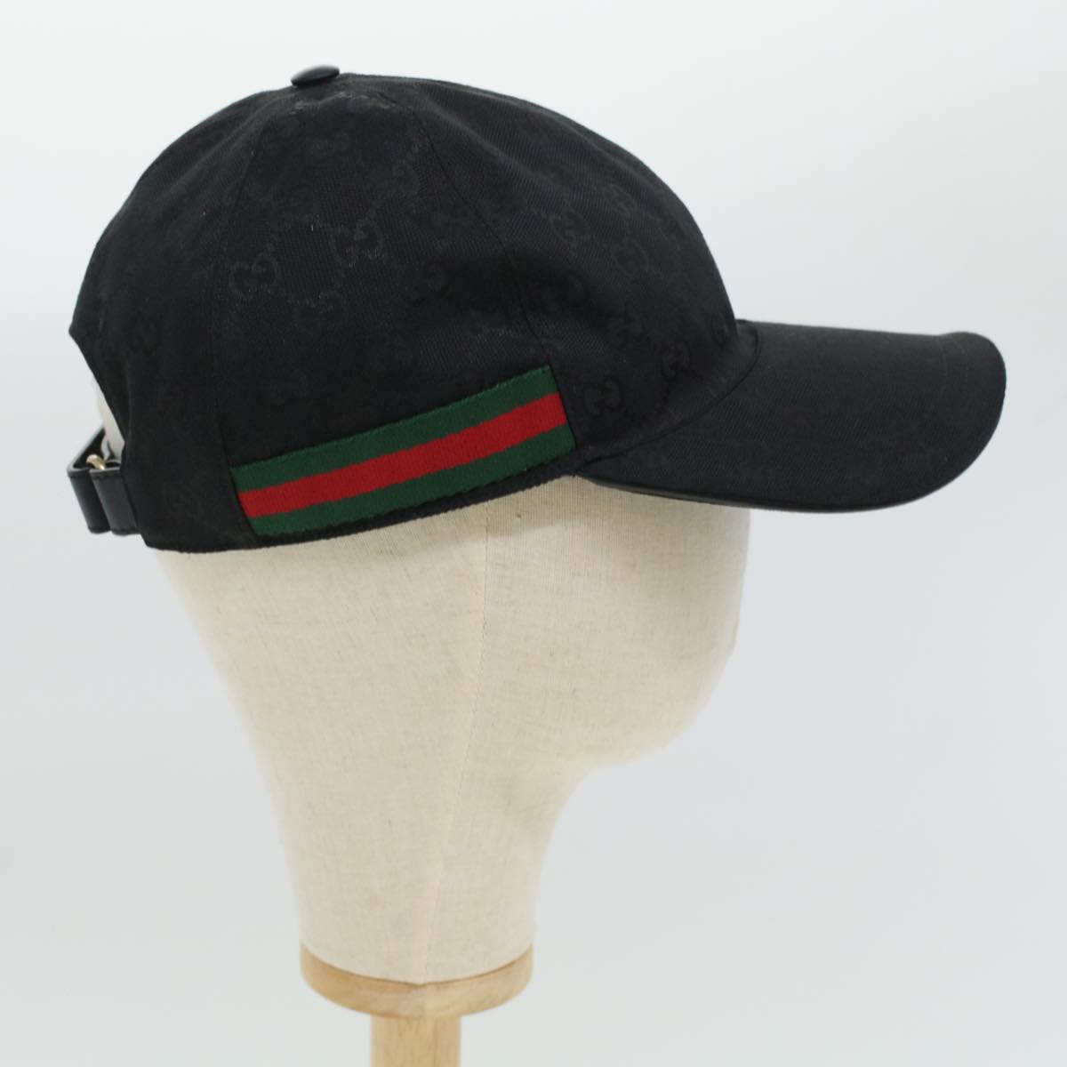 GUCCI GG Canvas Web Sherry Line Cap L Black Red Green 200035 ki2943