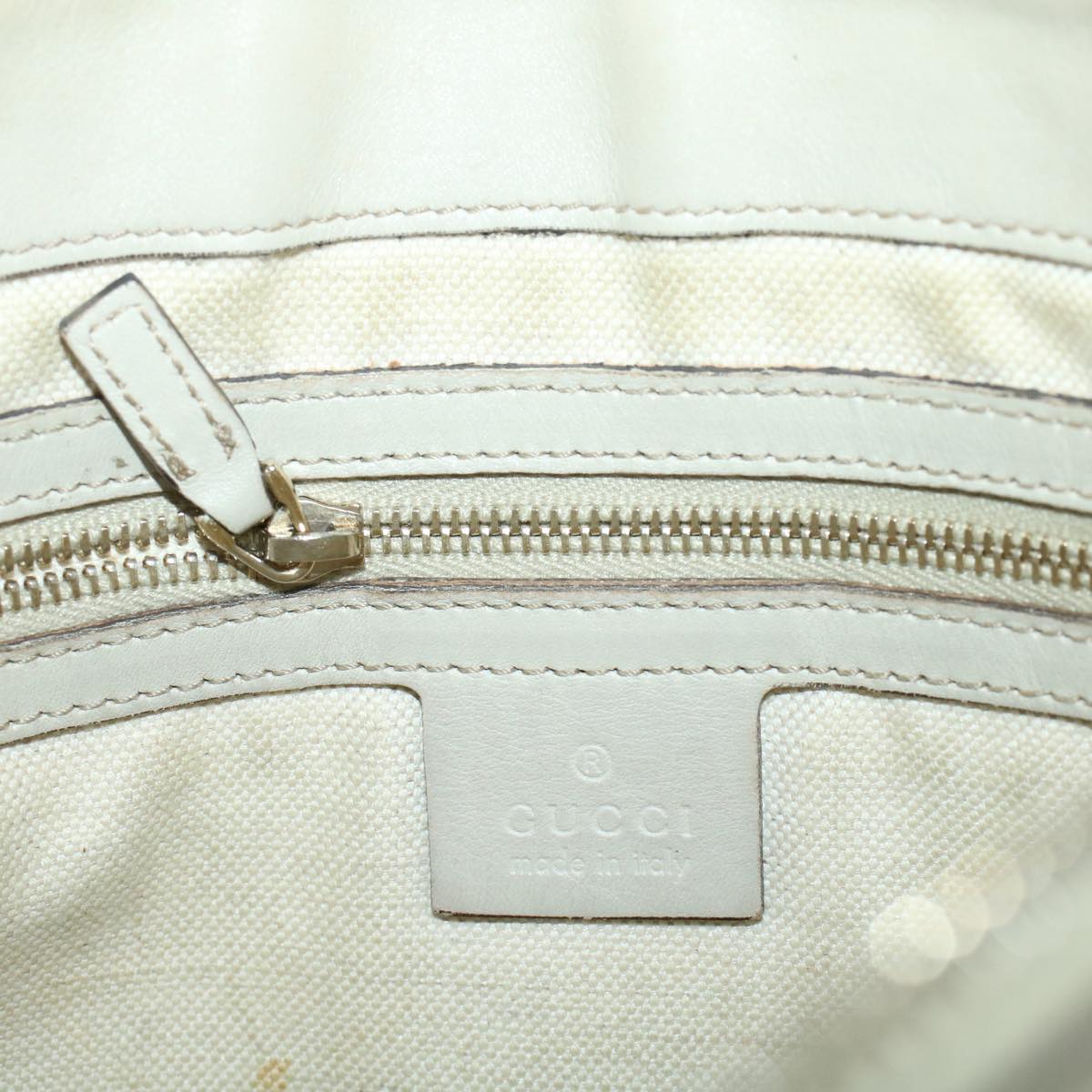 GUCCI GG Canvas Guccissima Shoulder Bag White ki2988