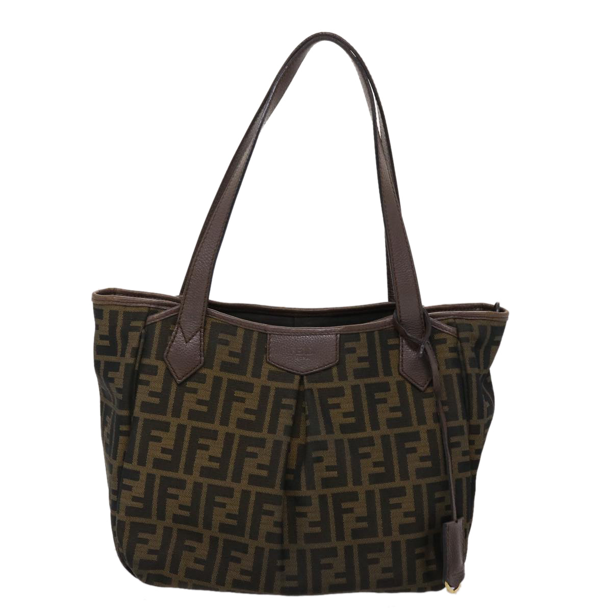 FENDI Zucca Canvas Tote Bag Black Brown ki3076