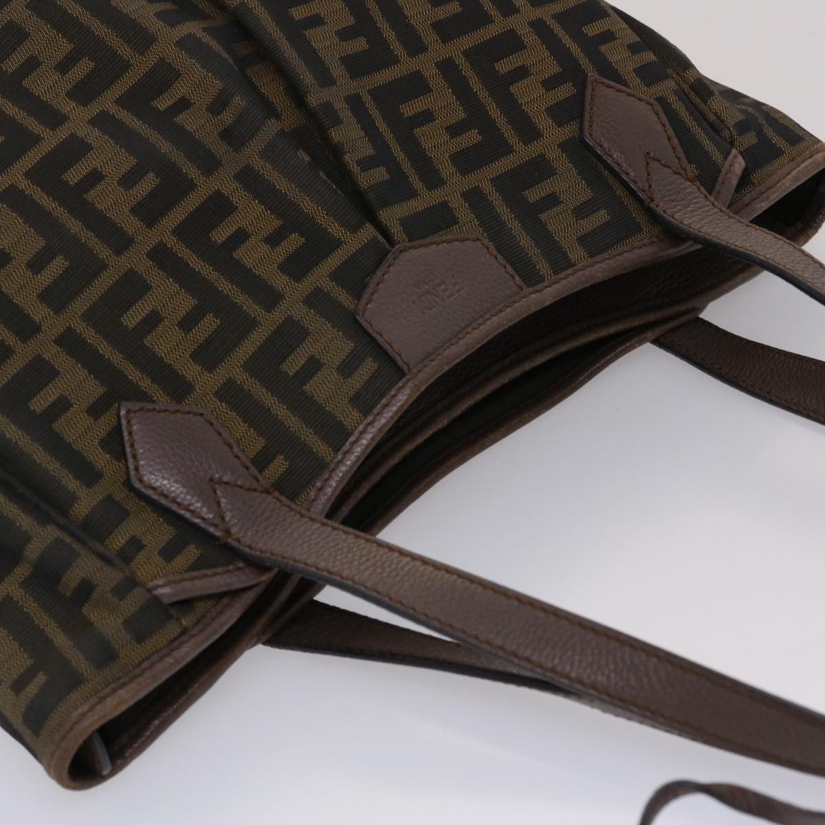 FENDI Zucca Canvas Tote Bag Black Brown ki3076