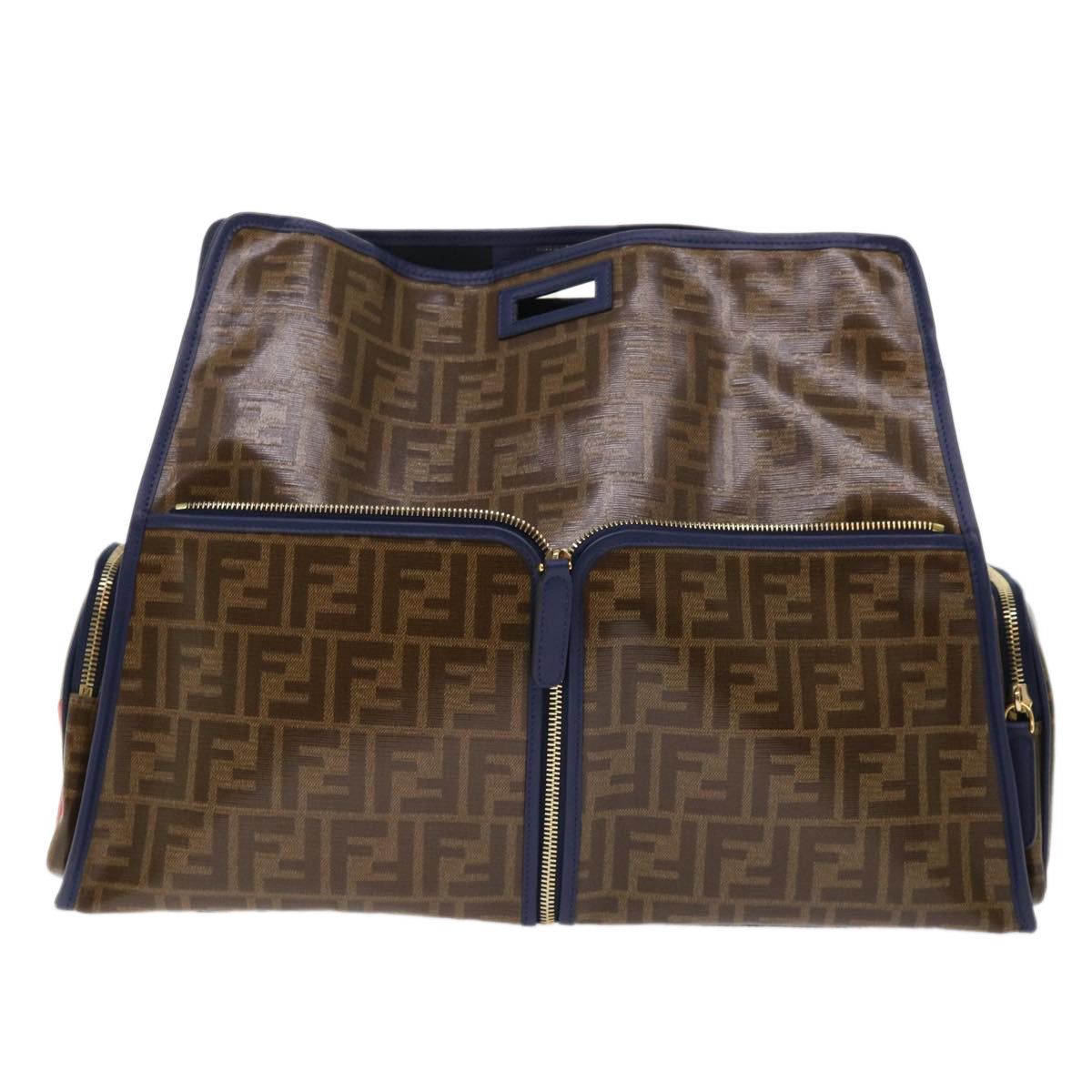 FENDI Zucca Canvas FILA Collaboration Peek A Boo Defender Bag Brown ki3280