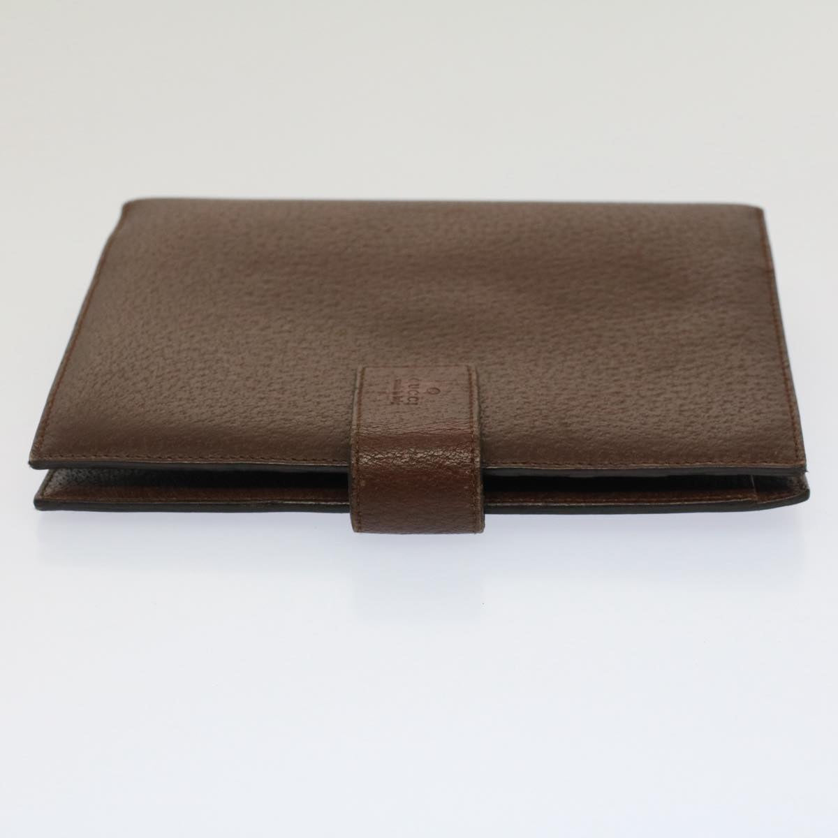 GUCCI Day Planner Cover Leather Brown ki3292