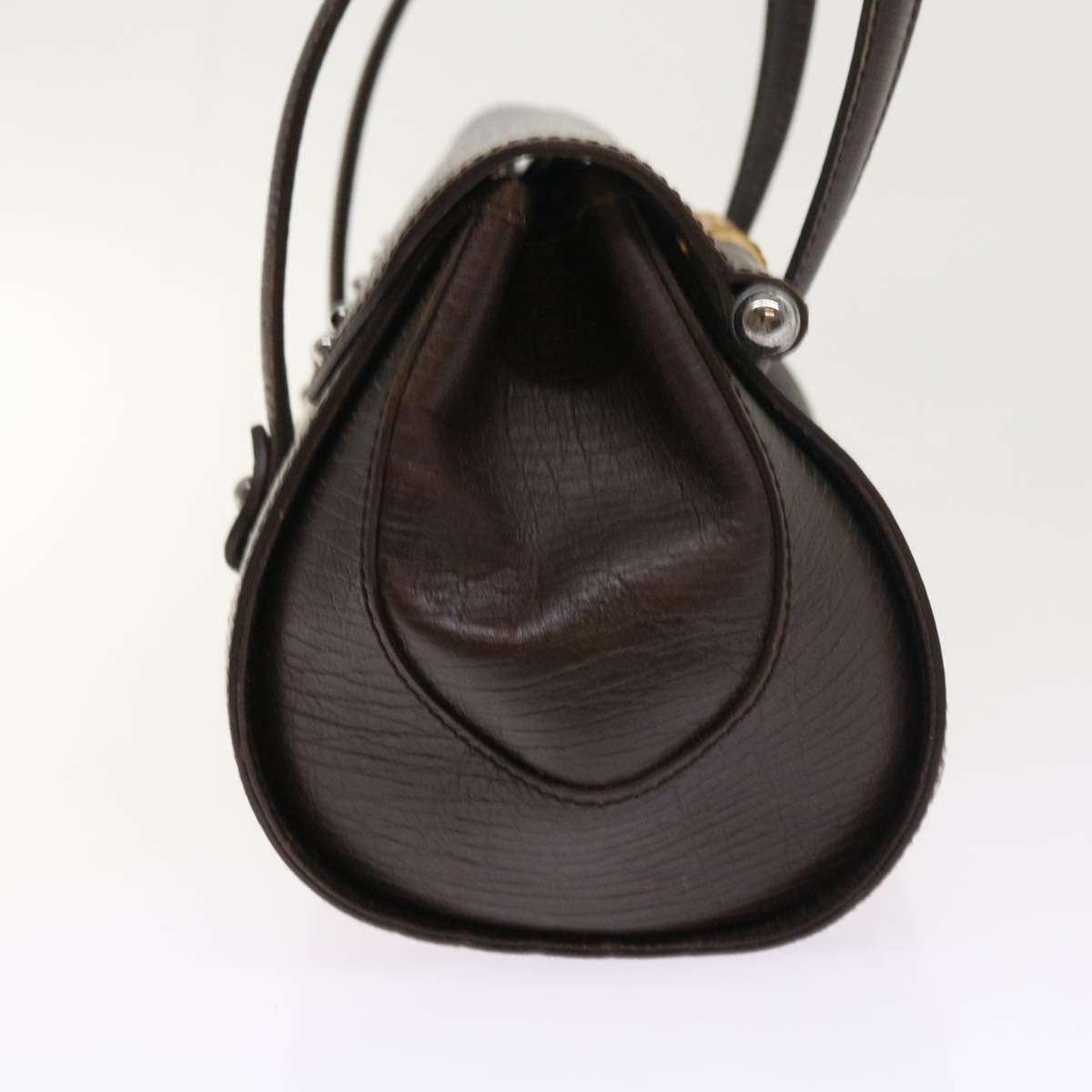 GUCCI GG Canvas Bamboo Hand Bag Beige 111713 ki3323