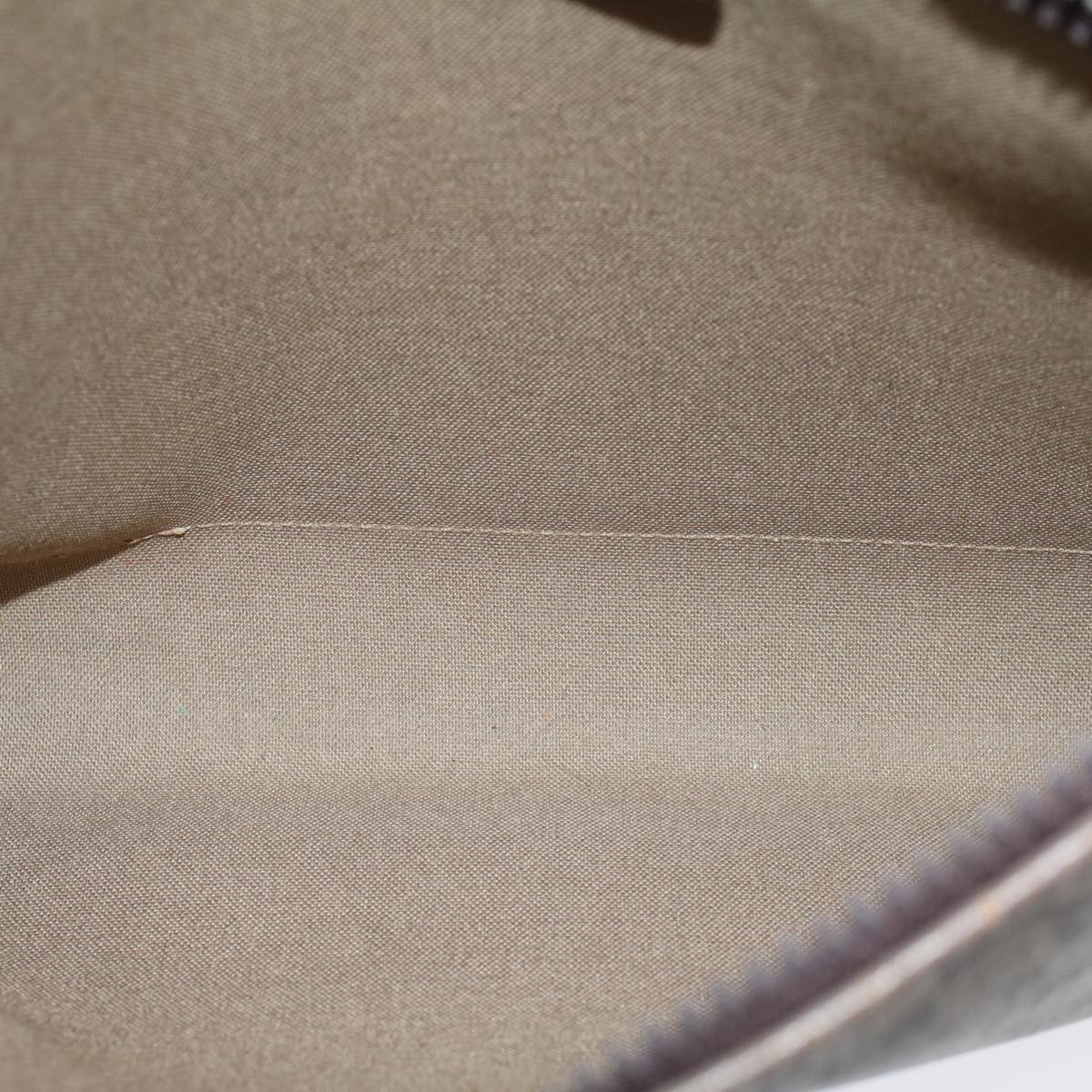 GUCCI GG PLUS Canvas Clutch Bag PVC Leather Beige ki3327
