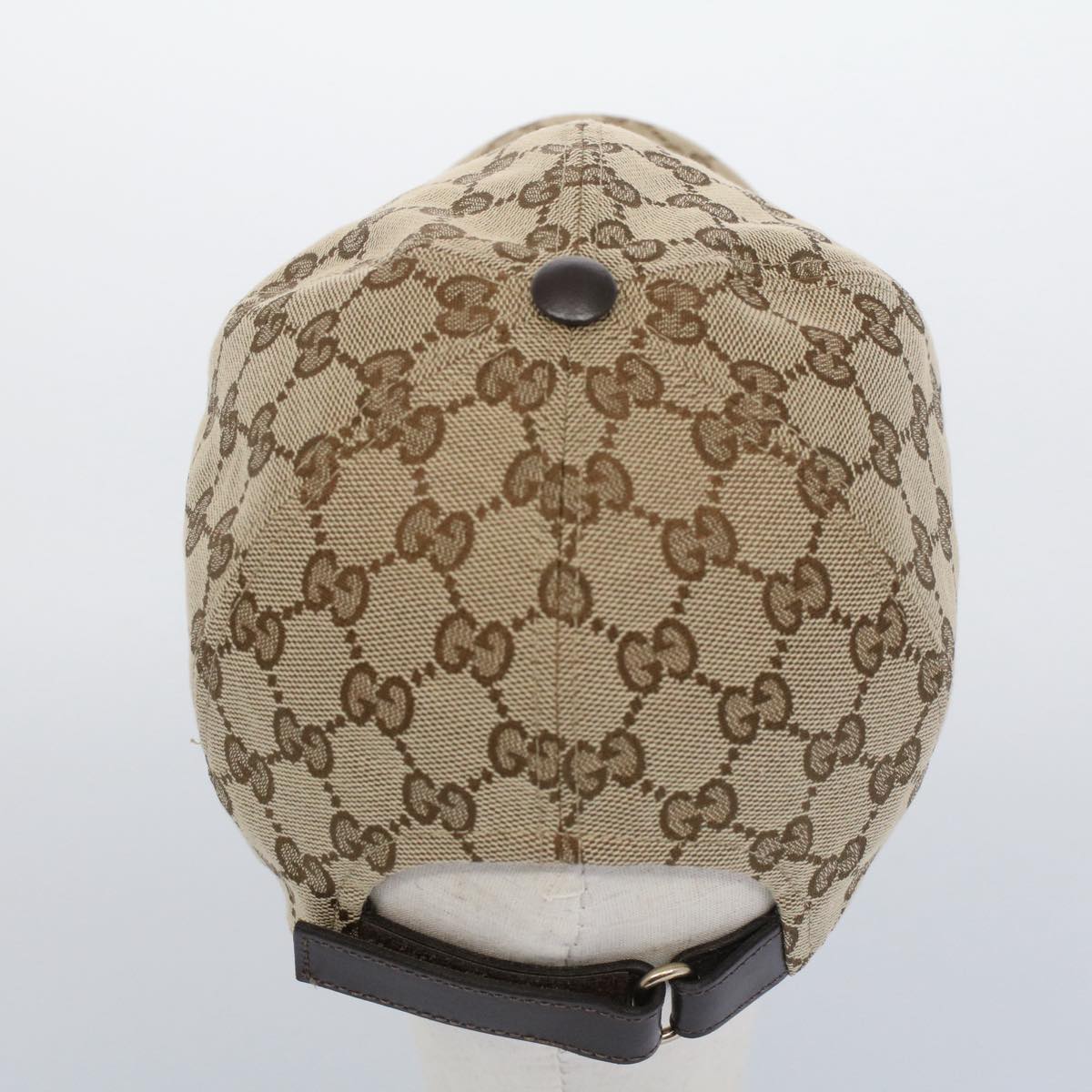 GUCCI GG Canvas Web Sherry Line Baseball Cap M Beige Green 200035 ki3339