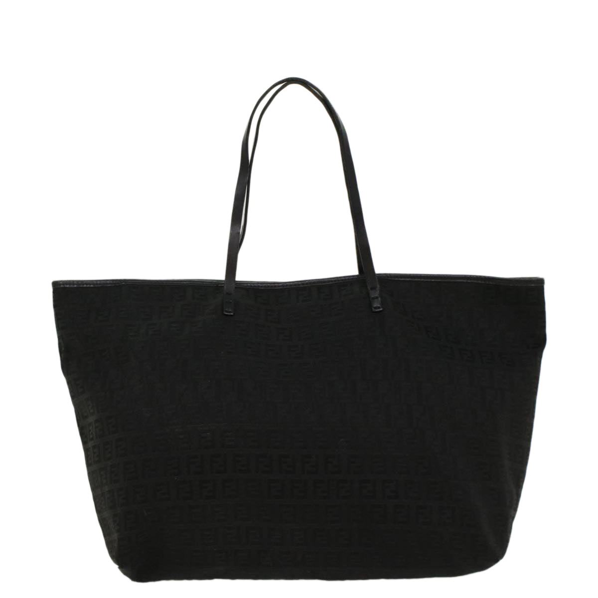 FENDI Zucchino Canvas Tote Bag Nylon Black ki3375