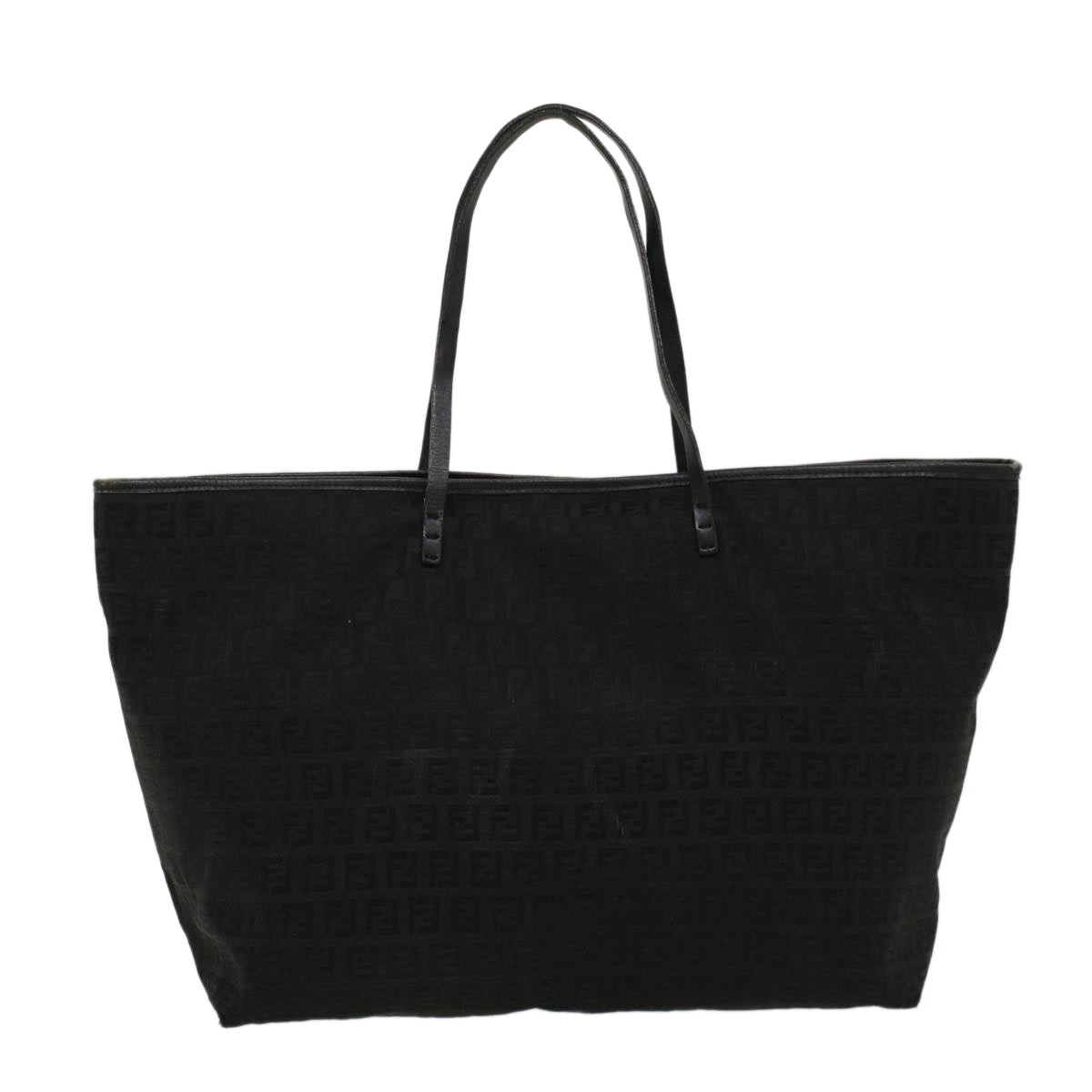FENDI Zucchino Canvas Tote Bag Nylon Black ki3375