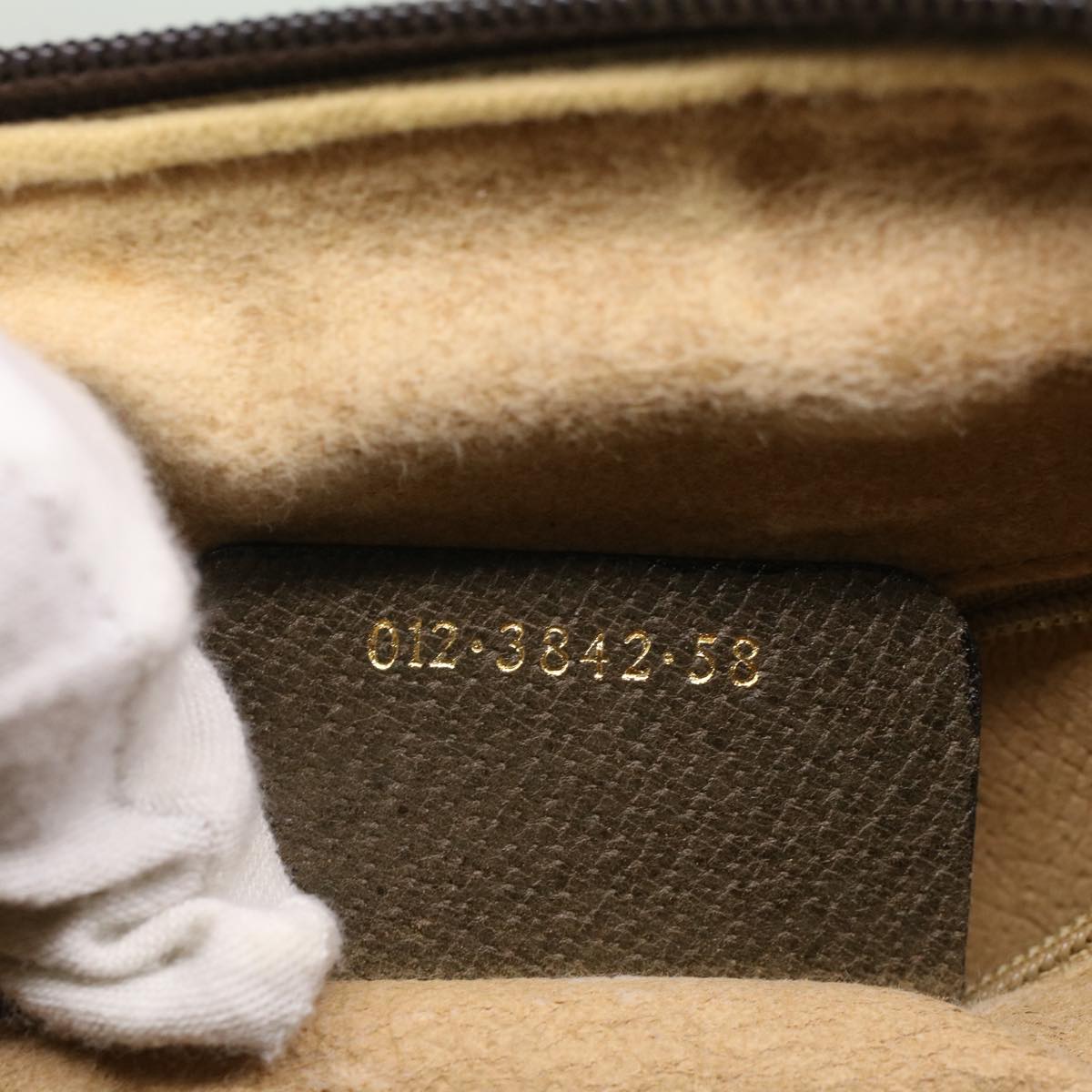 GUCCI GG Canvas Web Sherry Line Boston Bag PVC Leather Beige Green ki3376