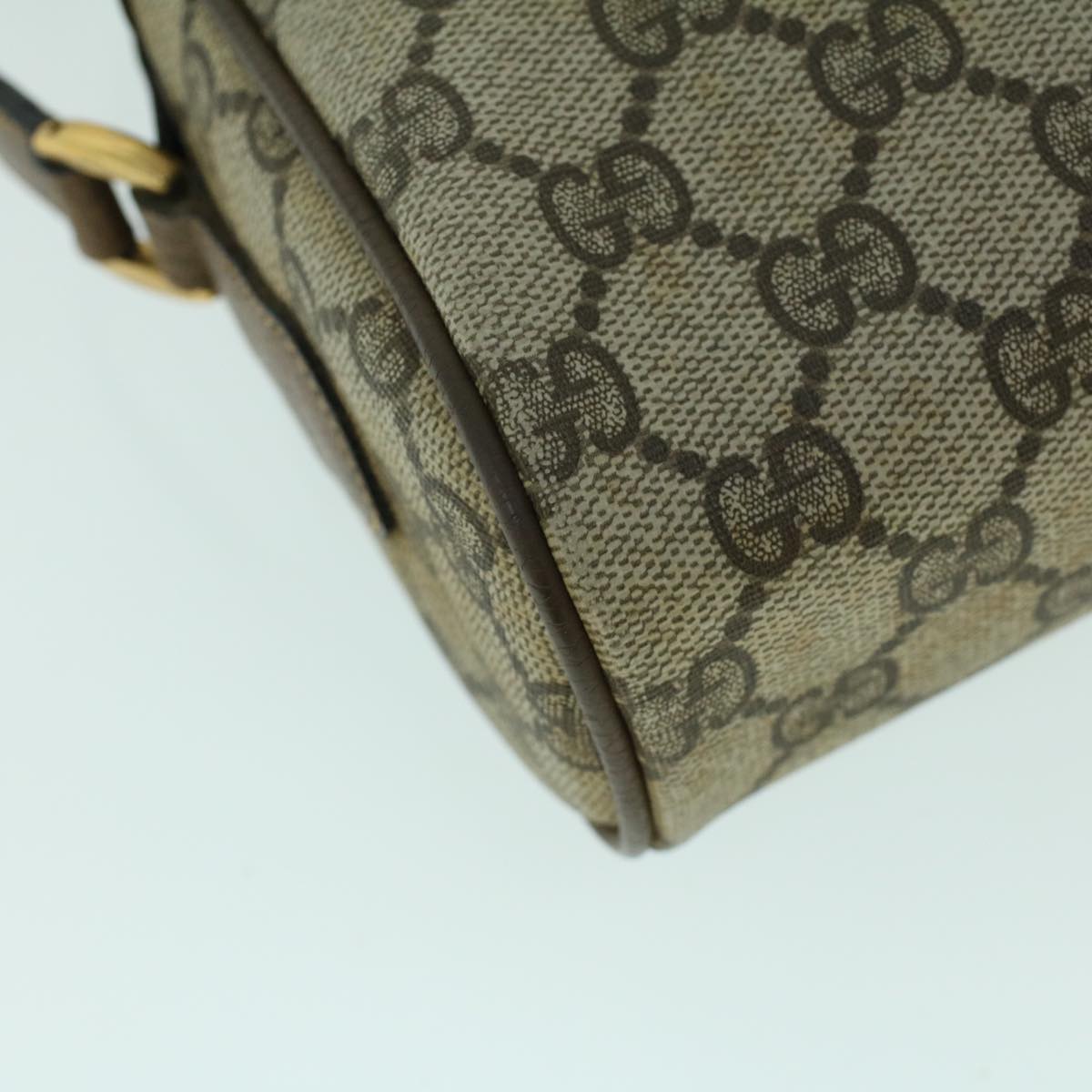 GUCCI GG Canvas Web Sherry Line Shoulder Bag PVC Leather Beige Green ki3425