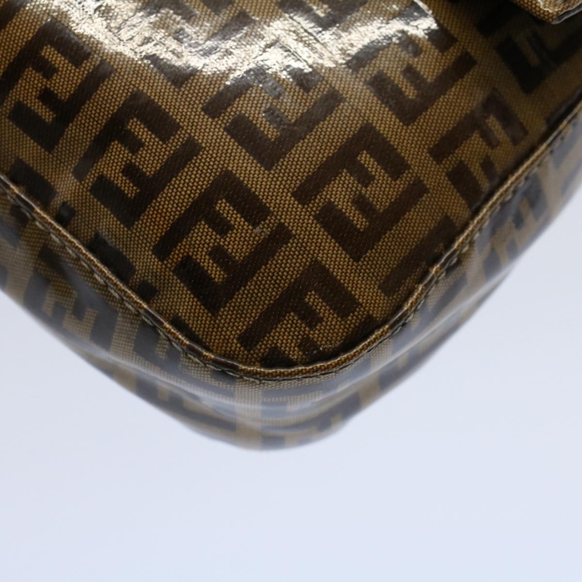 FENDI Zucchino Canvas Mamma Baguette Shoulder Bag Beige ki3426