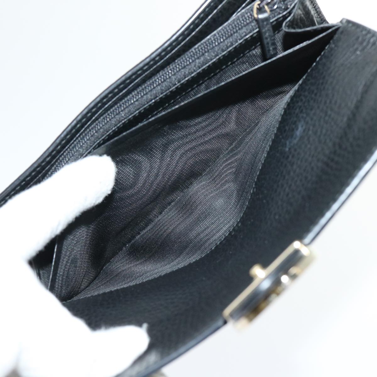 GUCCI Interlocking GG Long Wallet Leather Black ki3458