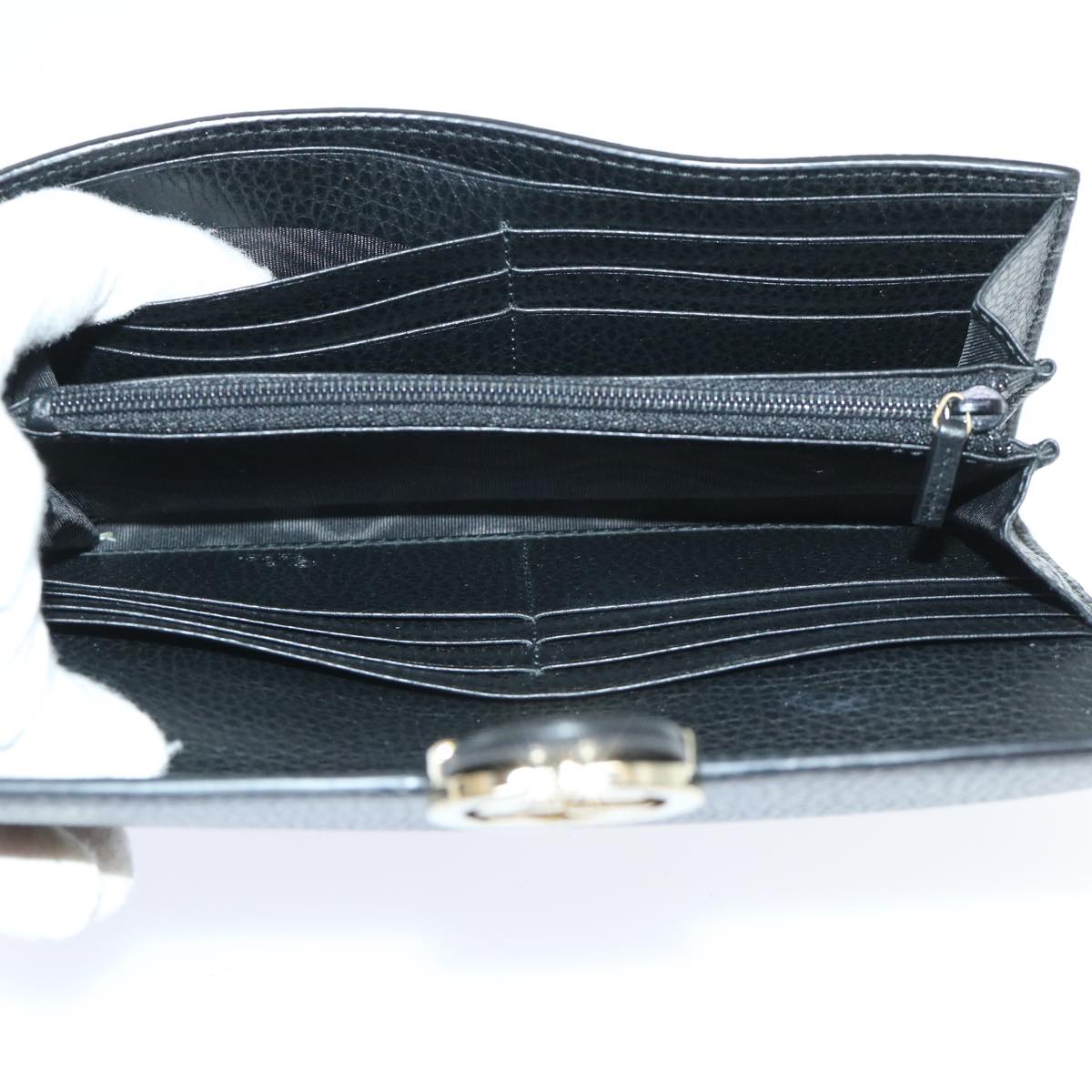 GUCCI Interlocking GG Long Wallet Leather Black ki3458