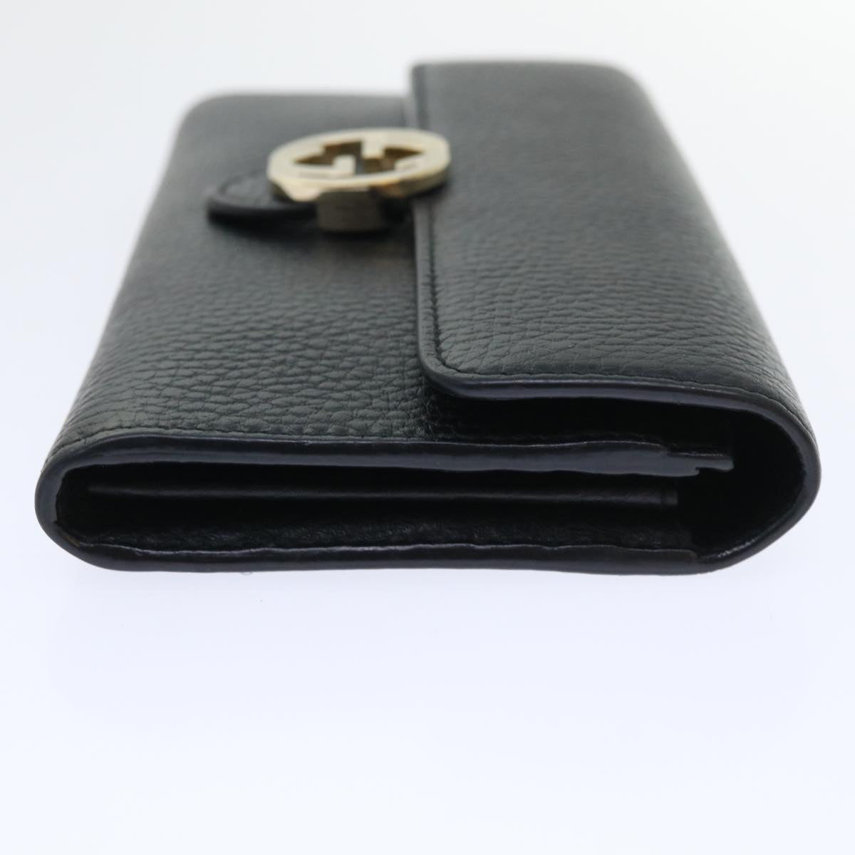 GUCCI Interlocking GG Long Wallet Leather Black ki3458