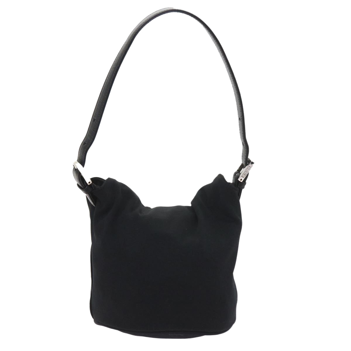 FENDI Mamma Baguette Shoulder Bag Nylon Black 2321 26765 009 ki3585