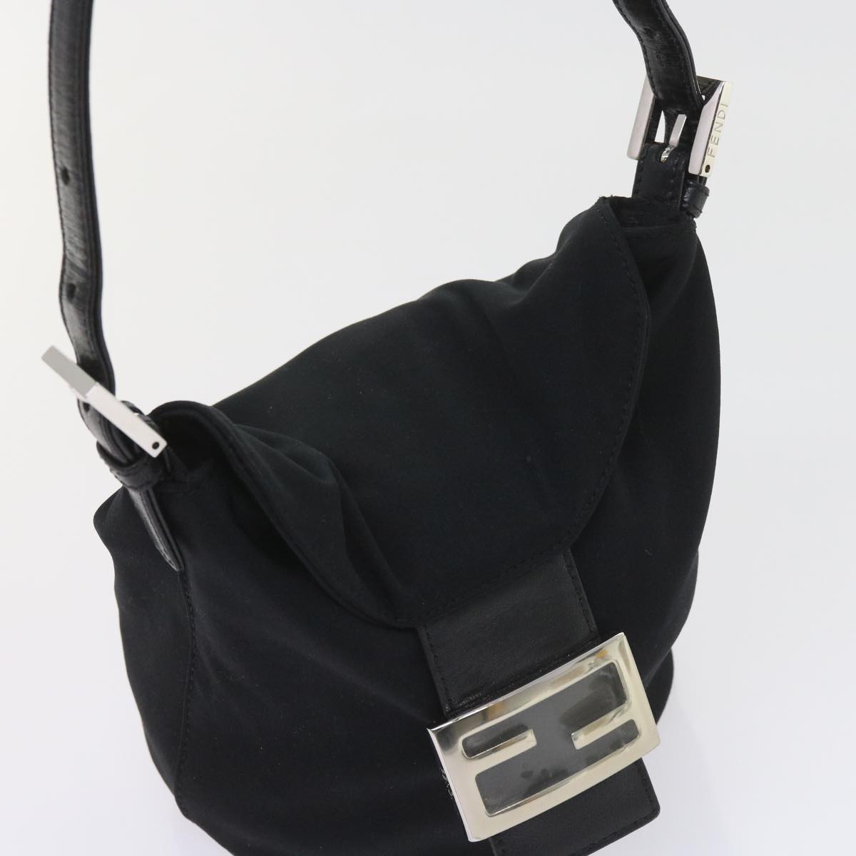 FENDI Mamma Baguette Shoulder Bag Nylon Black 2321 26765 009 ki3585