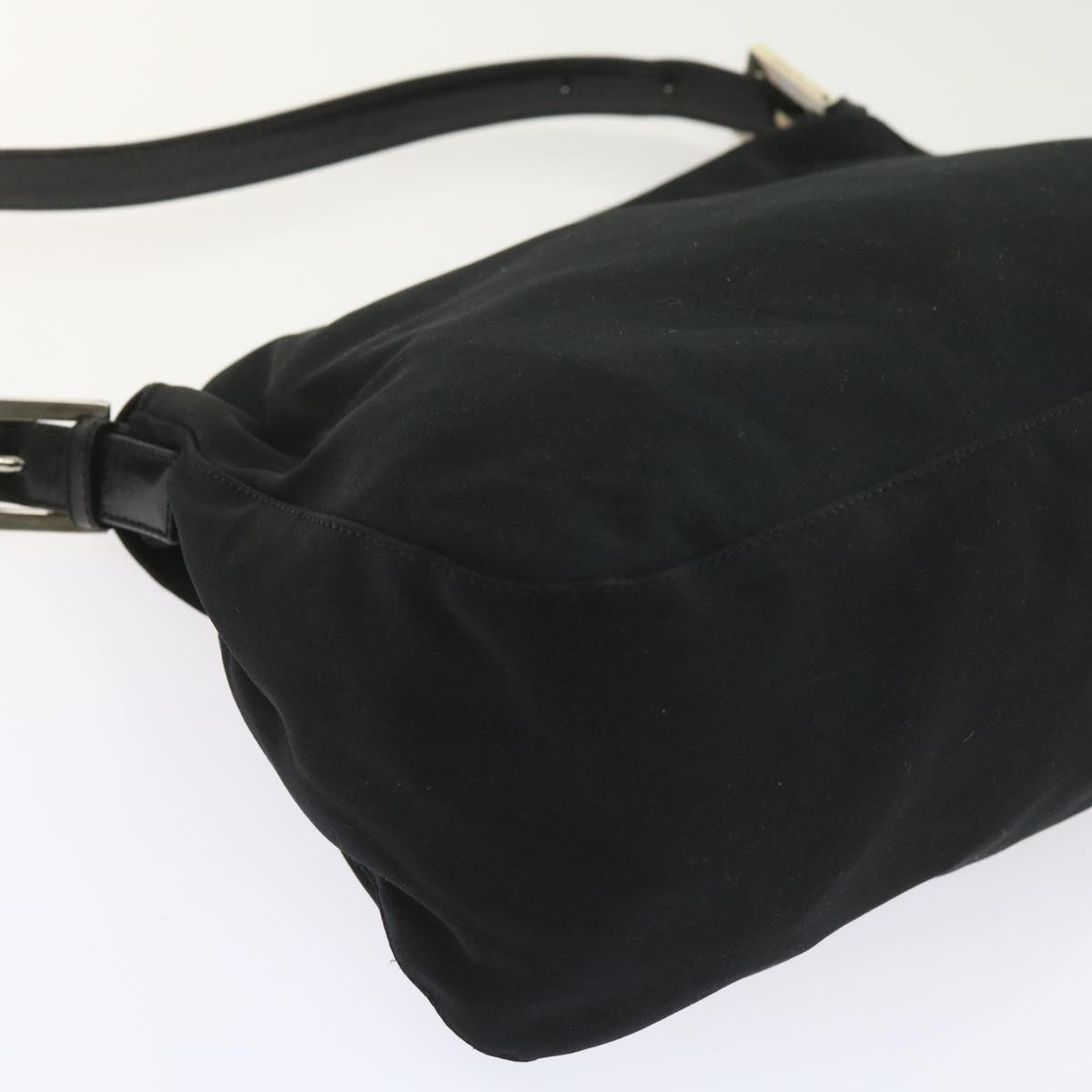 FENDI Mamma Baguette Shoulder Bag Nylon Black ki3586