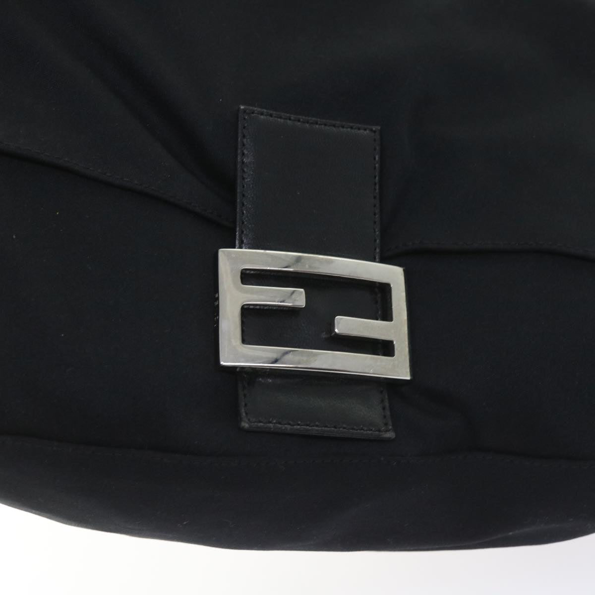 FENDI Mamma Baguette Shoulder Bag Nylon Black ki3586