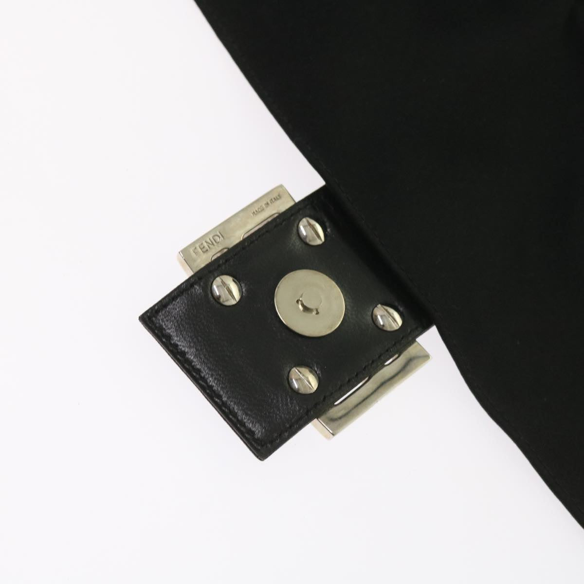 FENDI Mamma Baguette Shoulder Bag Nylon Black ki3586