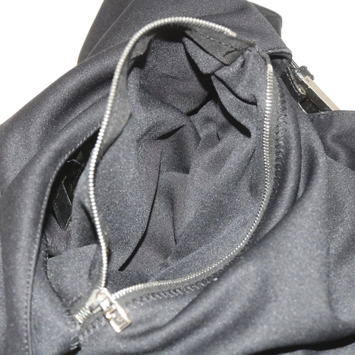 FENDI Mamma Baguette Shoulder Bag Nylon Black ki3586
