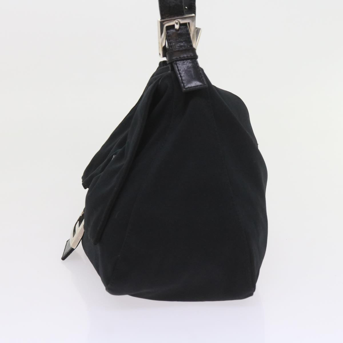 FENDI Mamma Baguette Shoulder Bag Nylon Black ki3586