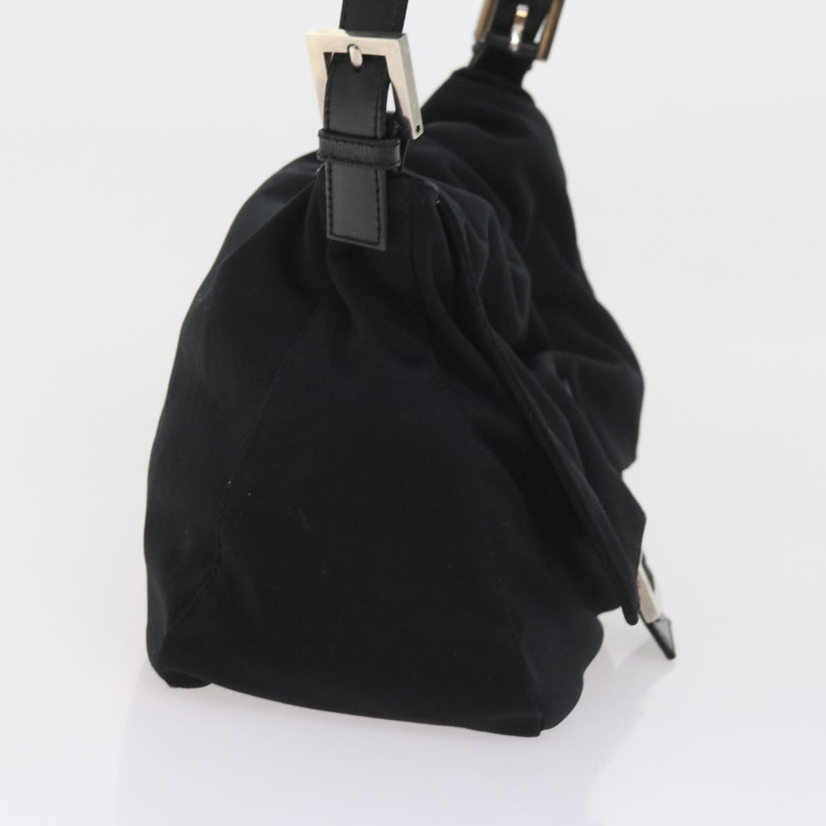 FENDI Mamma Baguette Shoulder Bag Nylon Black ki3586