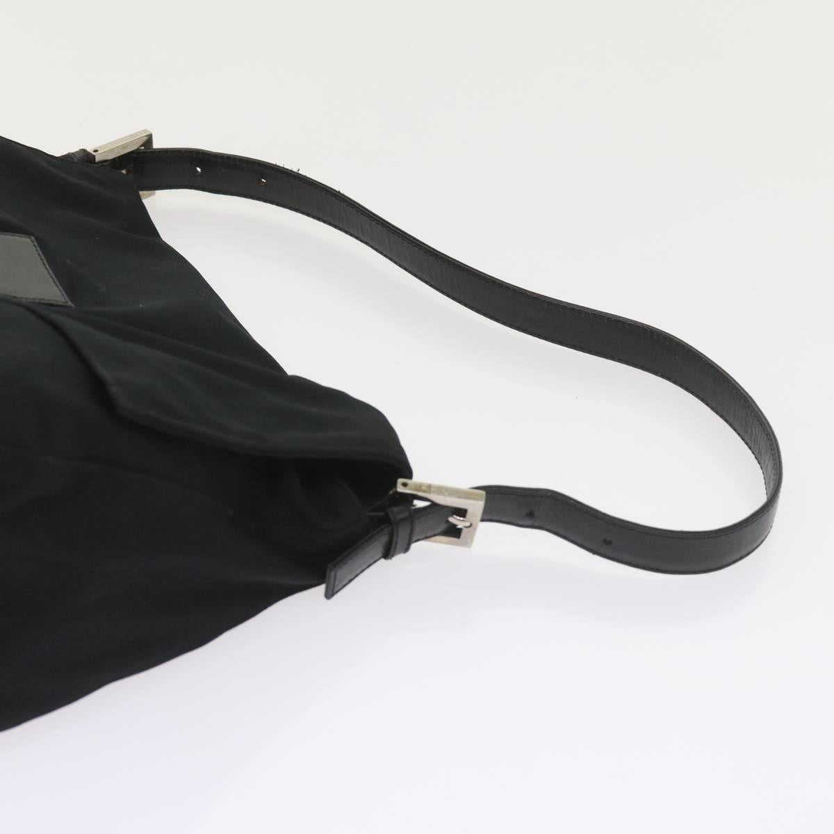 FENDI Mamma Baguette Shoulder Bag Nylon Black ki3586