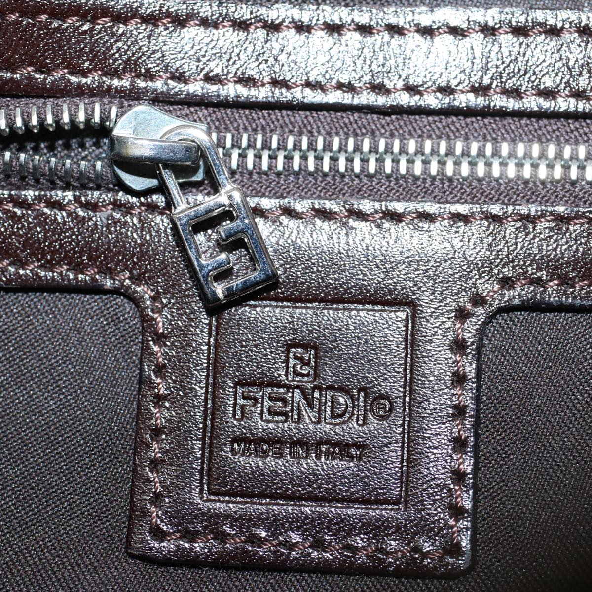 FENDI Zucca Canvas Mamma Baguette Shoulder Bag Black Brown ki3598