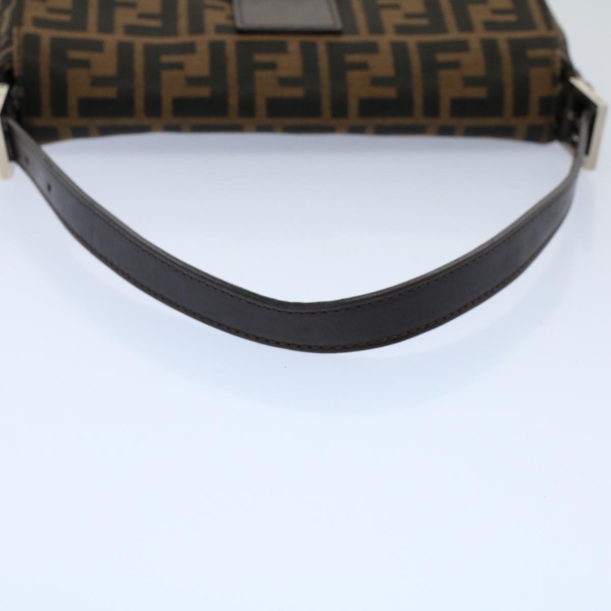FENDI Zucca Canvas Mamma Baguette Shoulder Bag Black Brown ki3598