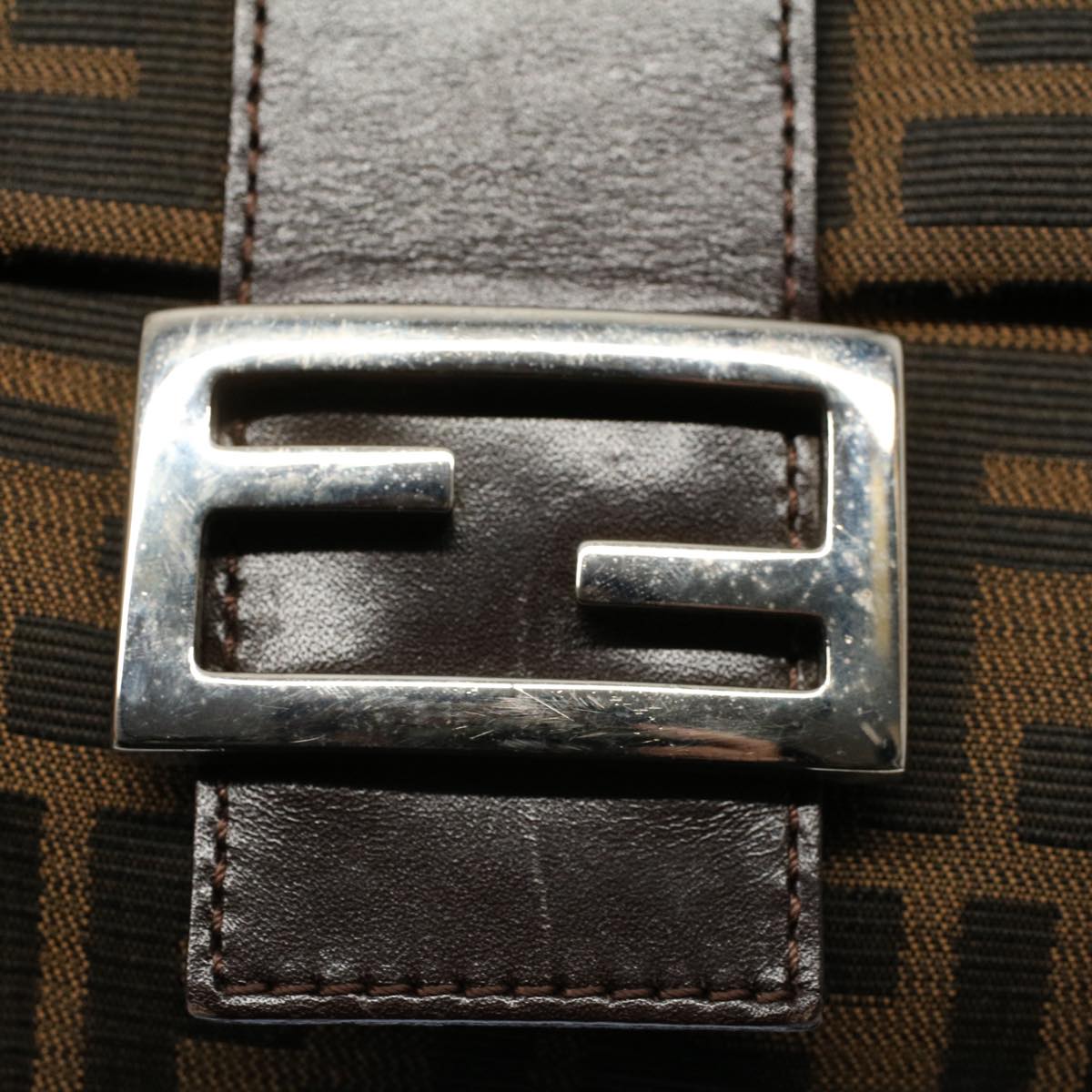 FENDI Zucca Canvas Mamma Baguette Shoulder Bag Brown 211126325 009 ki3771