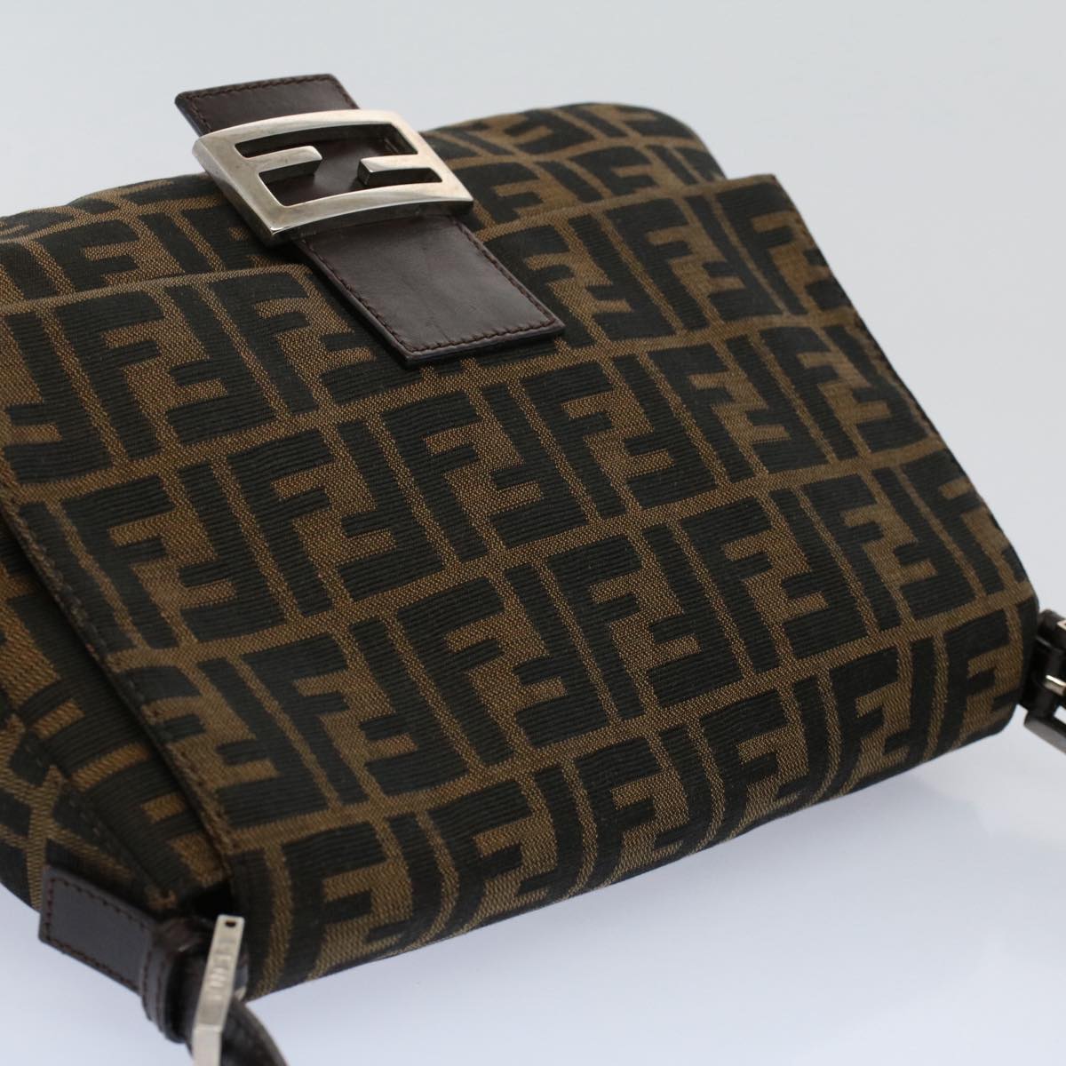 FENDI Zucca Canvas Mamma Baguette Shoulder Bag Brown 211126325 009 ki3771