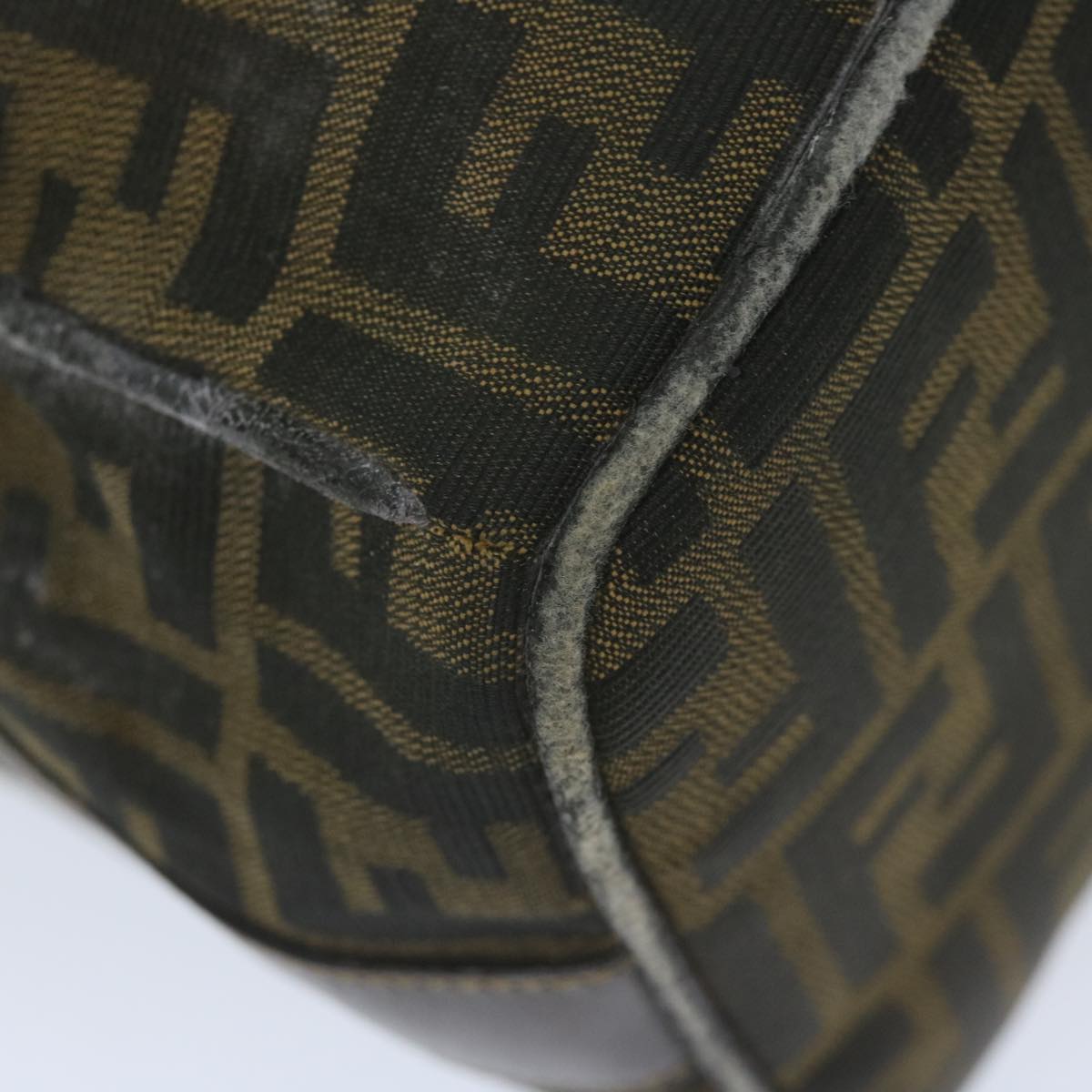 FENDI Zucca Canvas Vanity Cosmetic Pouch Black Brown ki3845