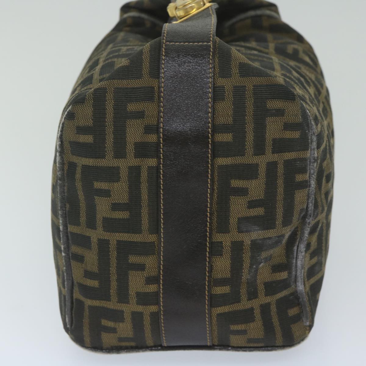 FENDI Zucca Canvas Vanity Cosmetic Pouch Black Brown ki3845