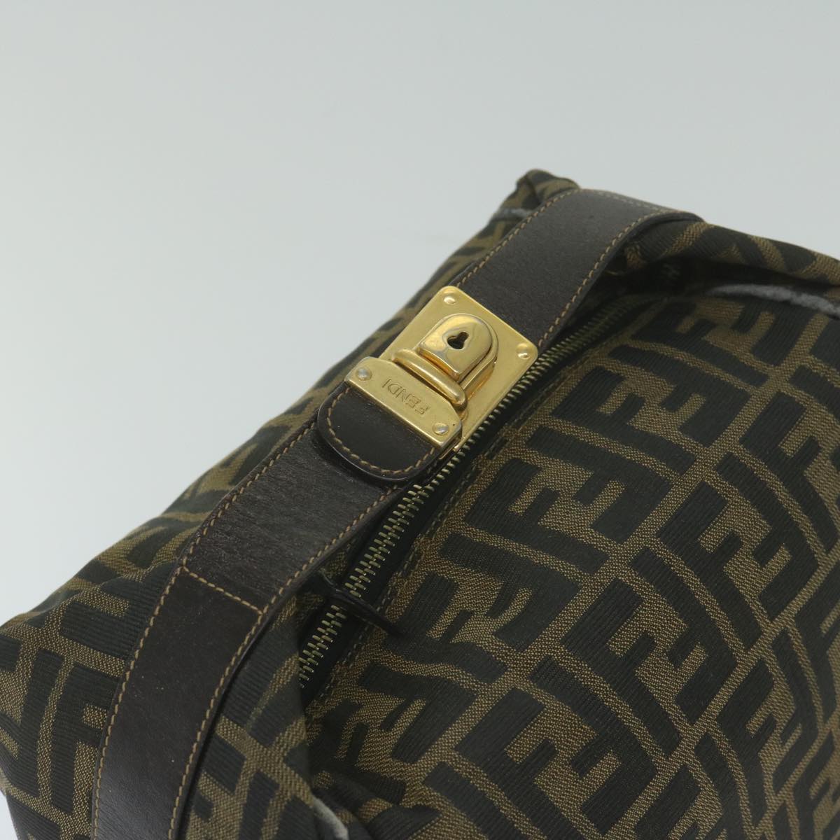 FENDI Zucca Canvas Vanity Cosmetic Pouch Black Brown ki3845
