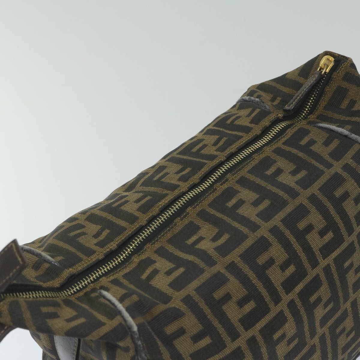 FENDI Zucca Canvas Vanity Cosmetic Pouch Black Brown ki3845